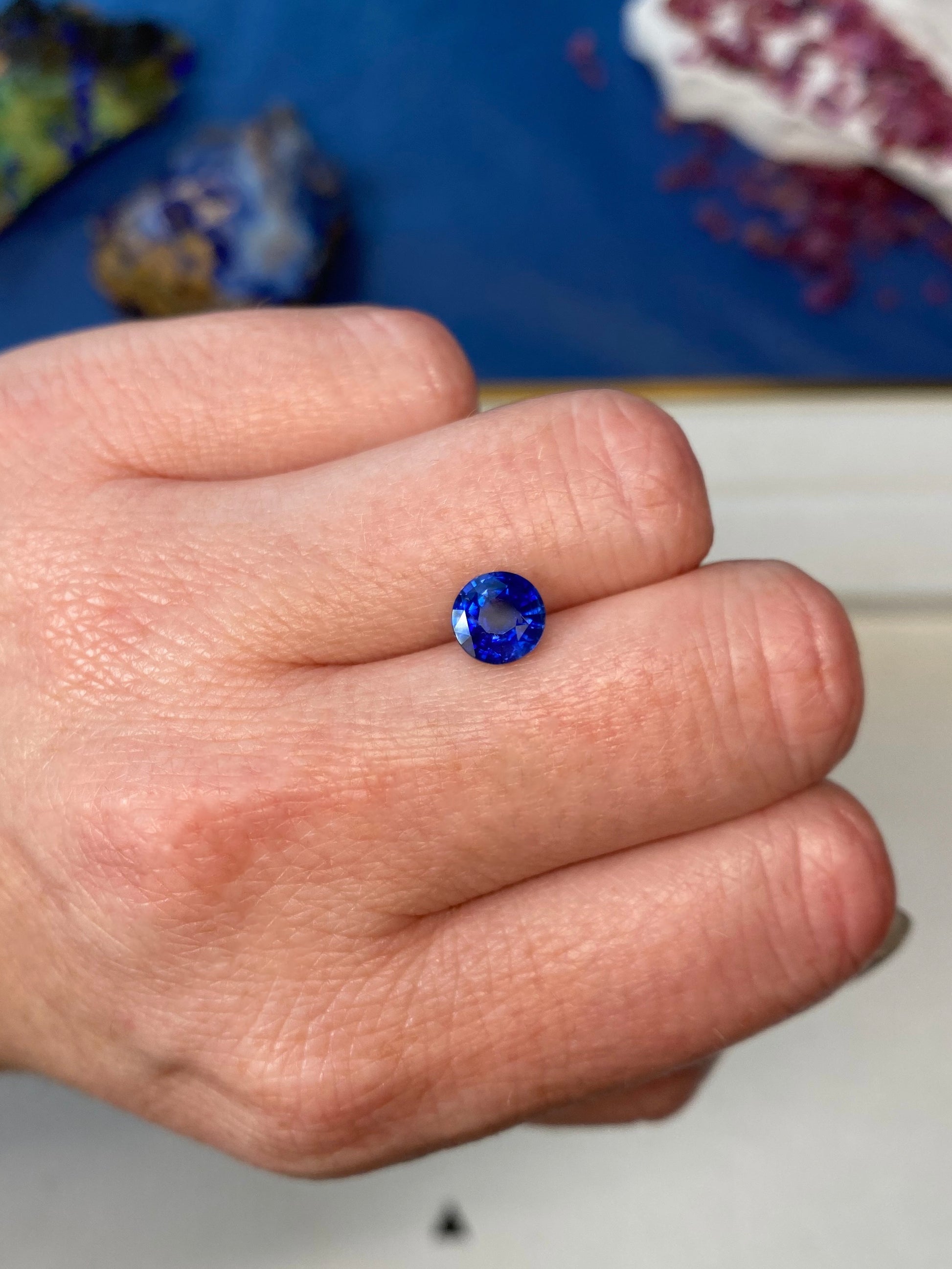 1.60ct Royal Blue Sapphire Round Brilliant