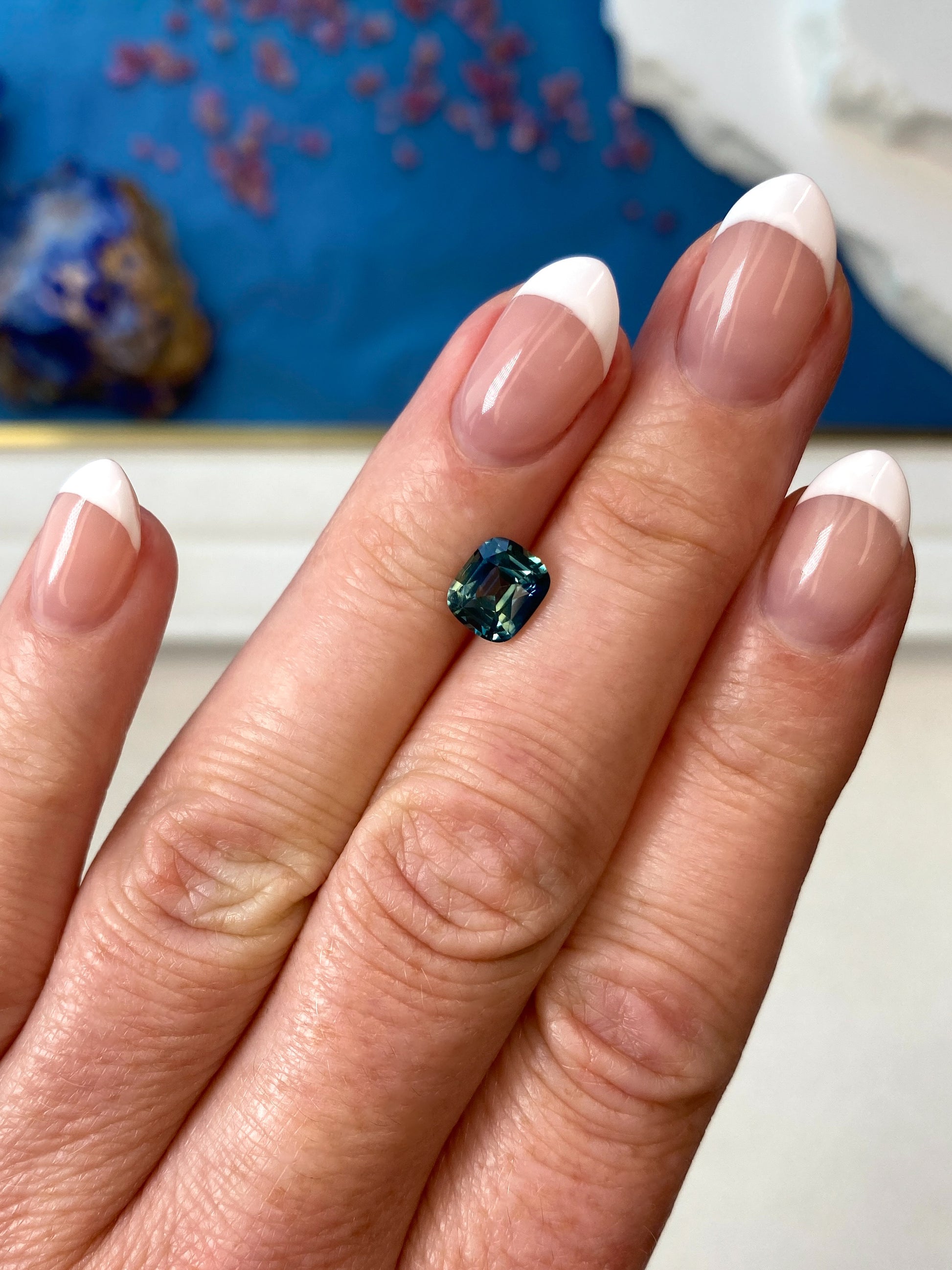 1.64ct Mermaid Sapphire Cushion Cut