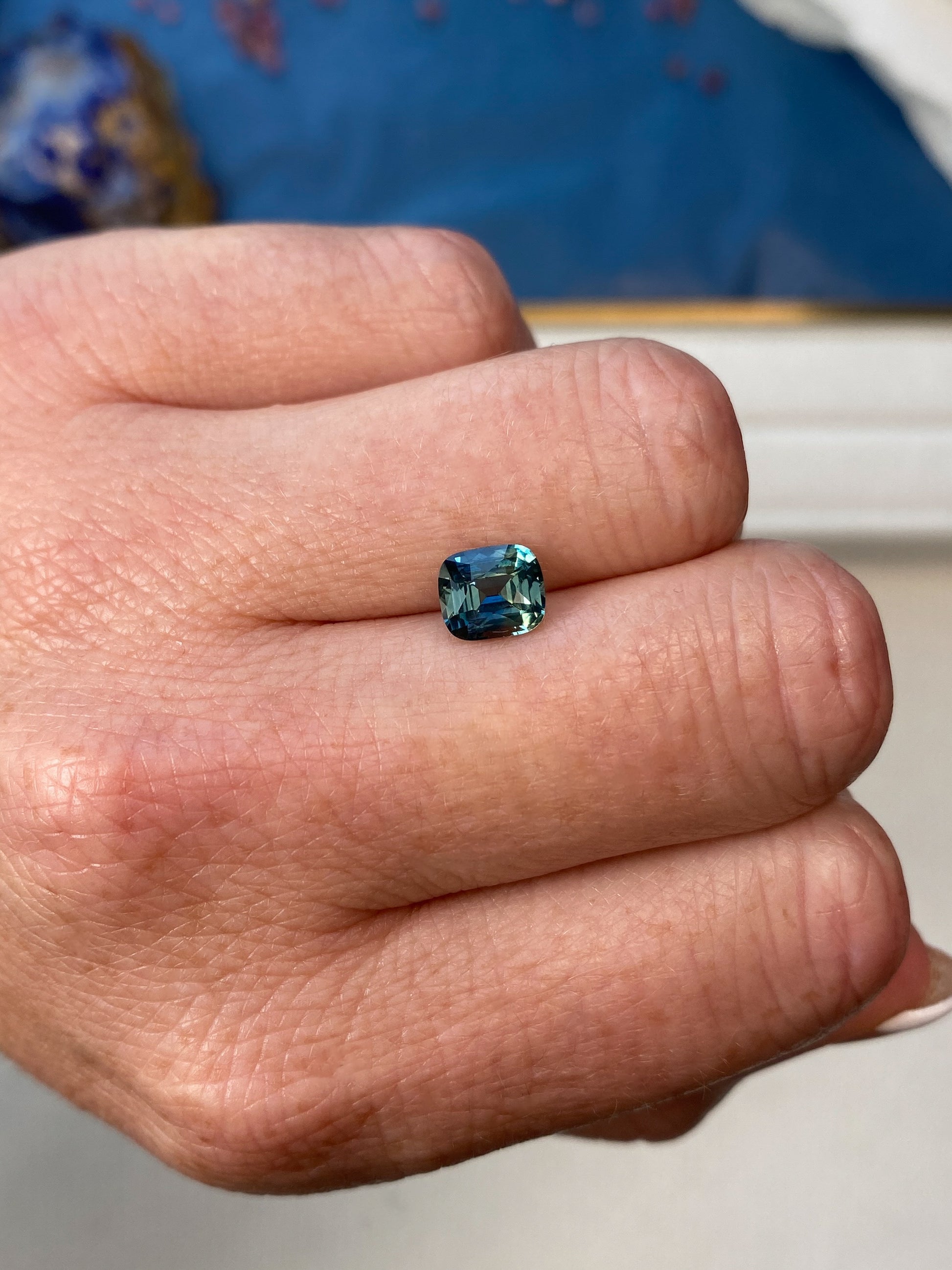 1.64ct Mermaid Sapphire Cushion Cut