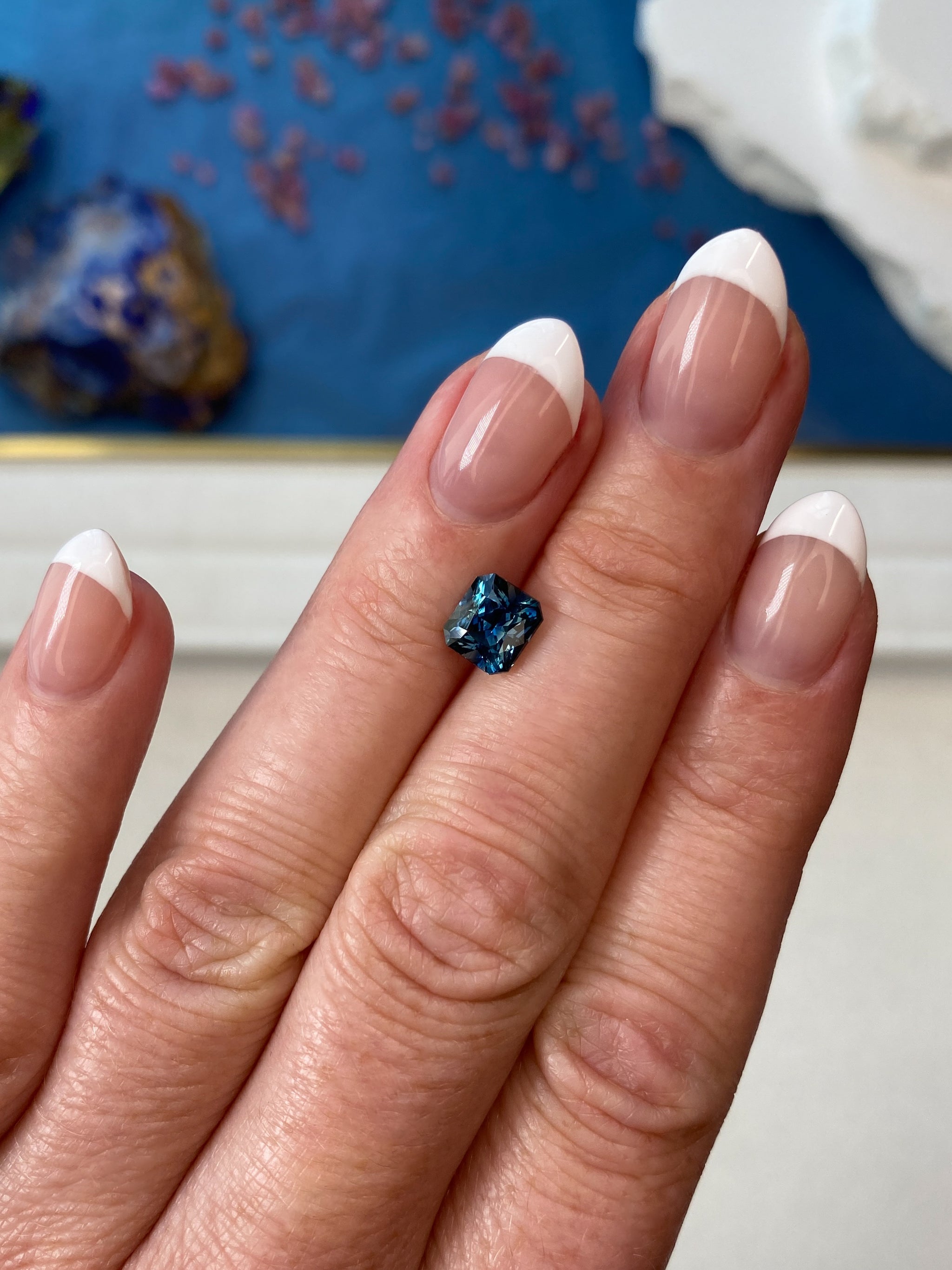 1.66ct Greenish-Blue Sapphire Radiant Cut