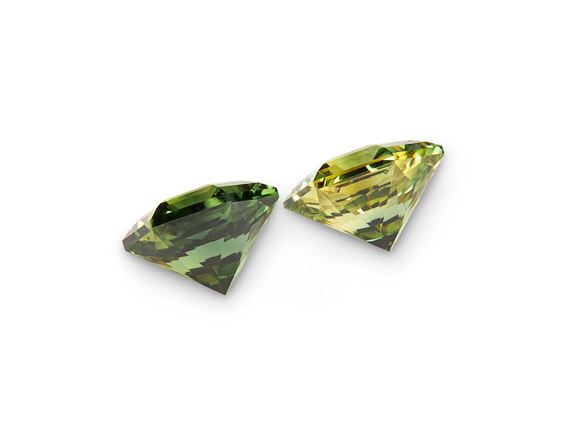 1.78ct Green Sapphire Pair - The Sapphire Merchant