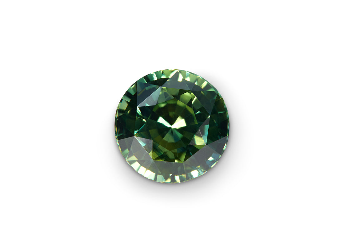 1.86ct Green Sapphire Round Brilliant Cut Ceylon Origin