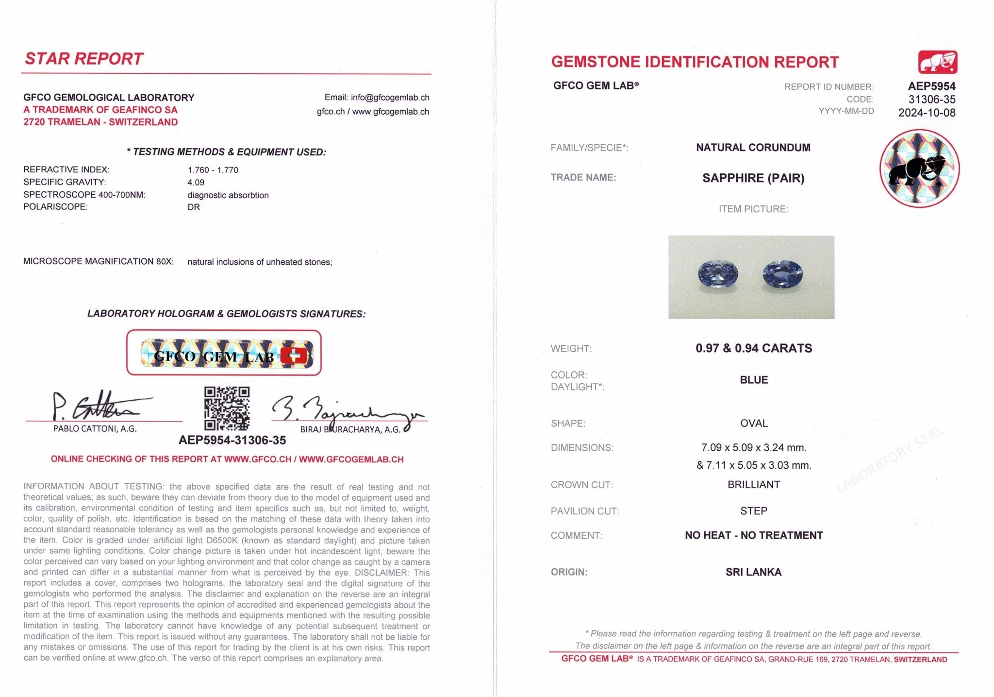 1.91ct Cornflower Blue Sapphire Pair - The Sapphire Merchant