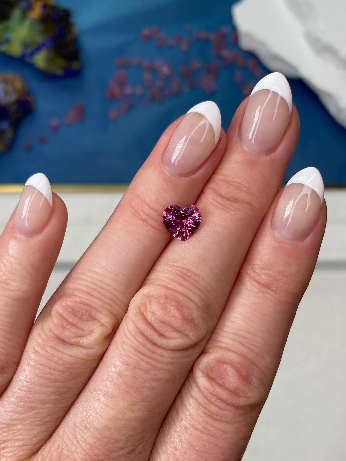 1.93ct Pink Mahenge Spinel Heart Shape Gemstone On Hand
