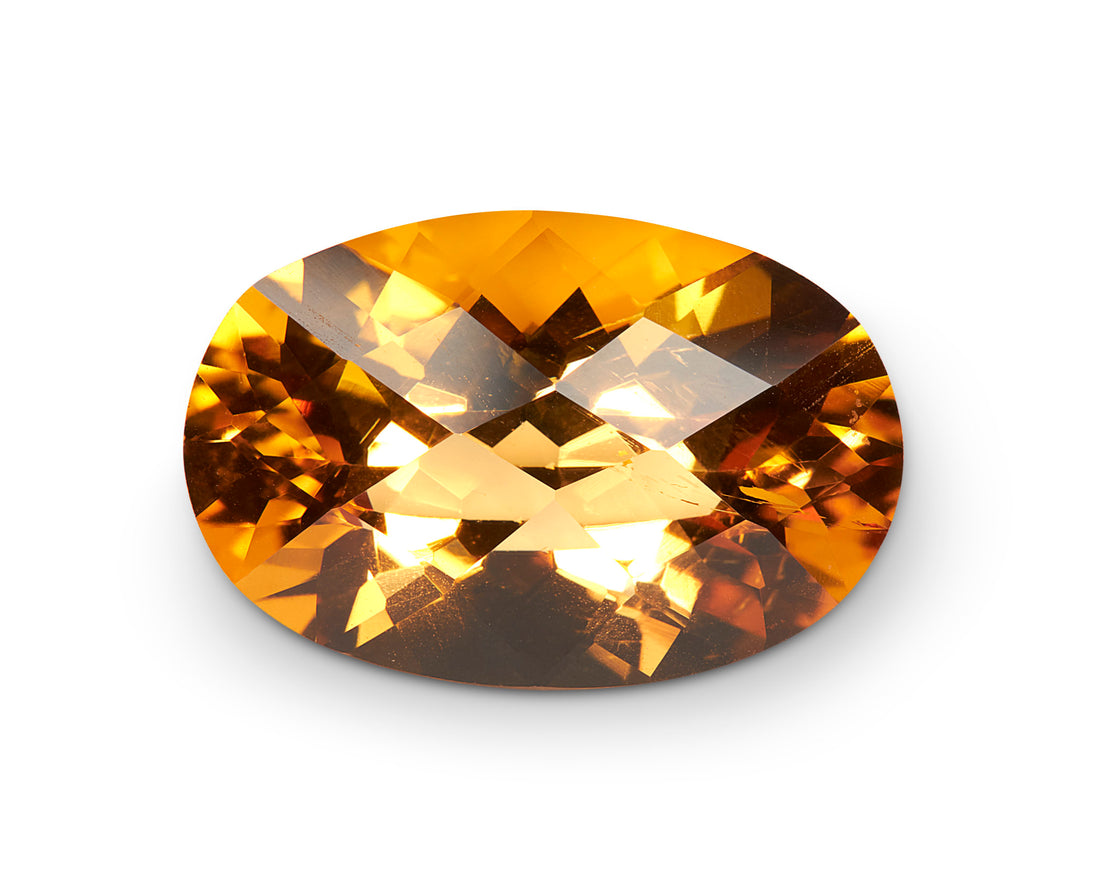 10.96ct Imperial Topaz Oval Cut Brazil Origin
