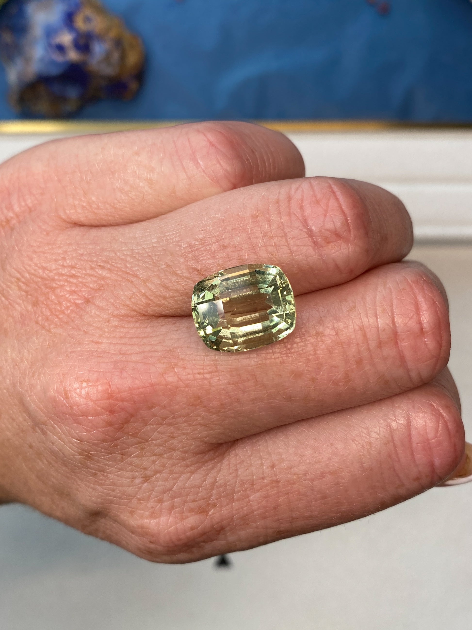 12.06ct Green Beryl on Hand