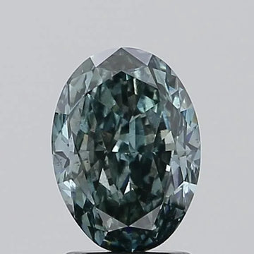 2.00ct Oval Lab Grown Diamond (Colour Fancy Vivid Blueish Green, Clarity SI1, IGI Certified)