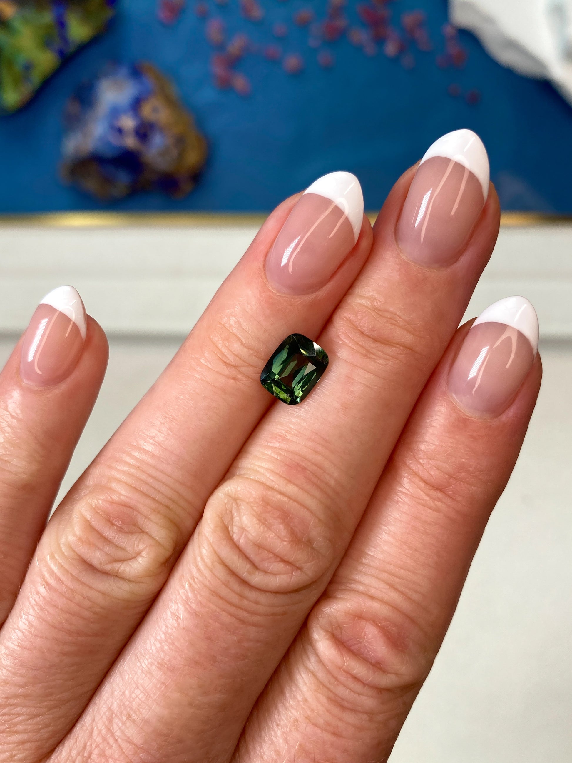 2.02ct Green Sapphire Cushion Cut