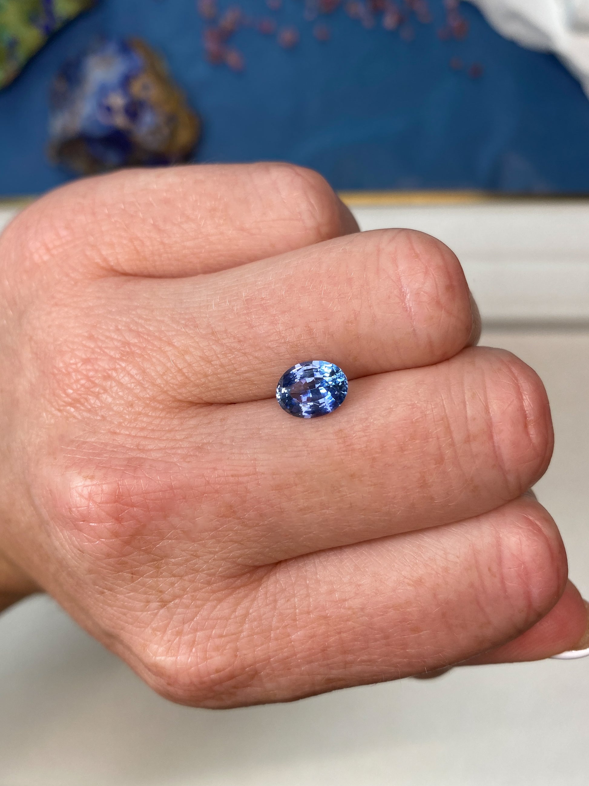 2.03ct Cornflower Blue Sapphire Oval Cut