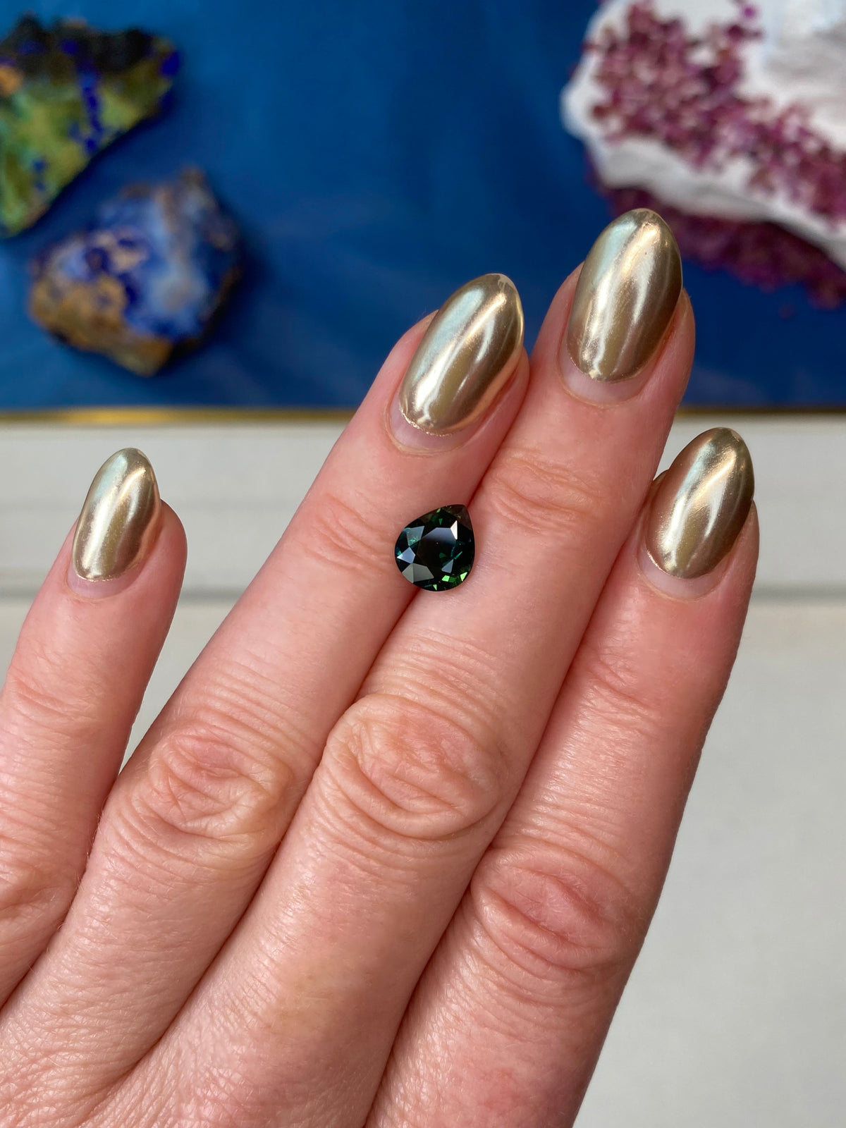 2.04ct Green Sapphire Pear Shape