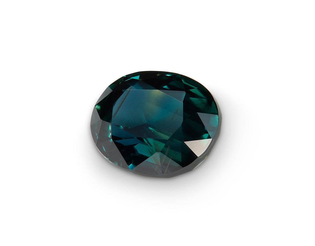 2.04ct Greenish Blue Teal Sapphire Oval Cut