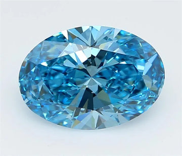 2.05ct Oval Lab Grown Diamond (Colour Fancy Vivid Blue, Clarity VVS1, IGI Certified)