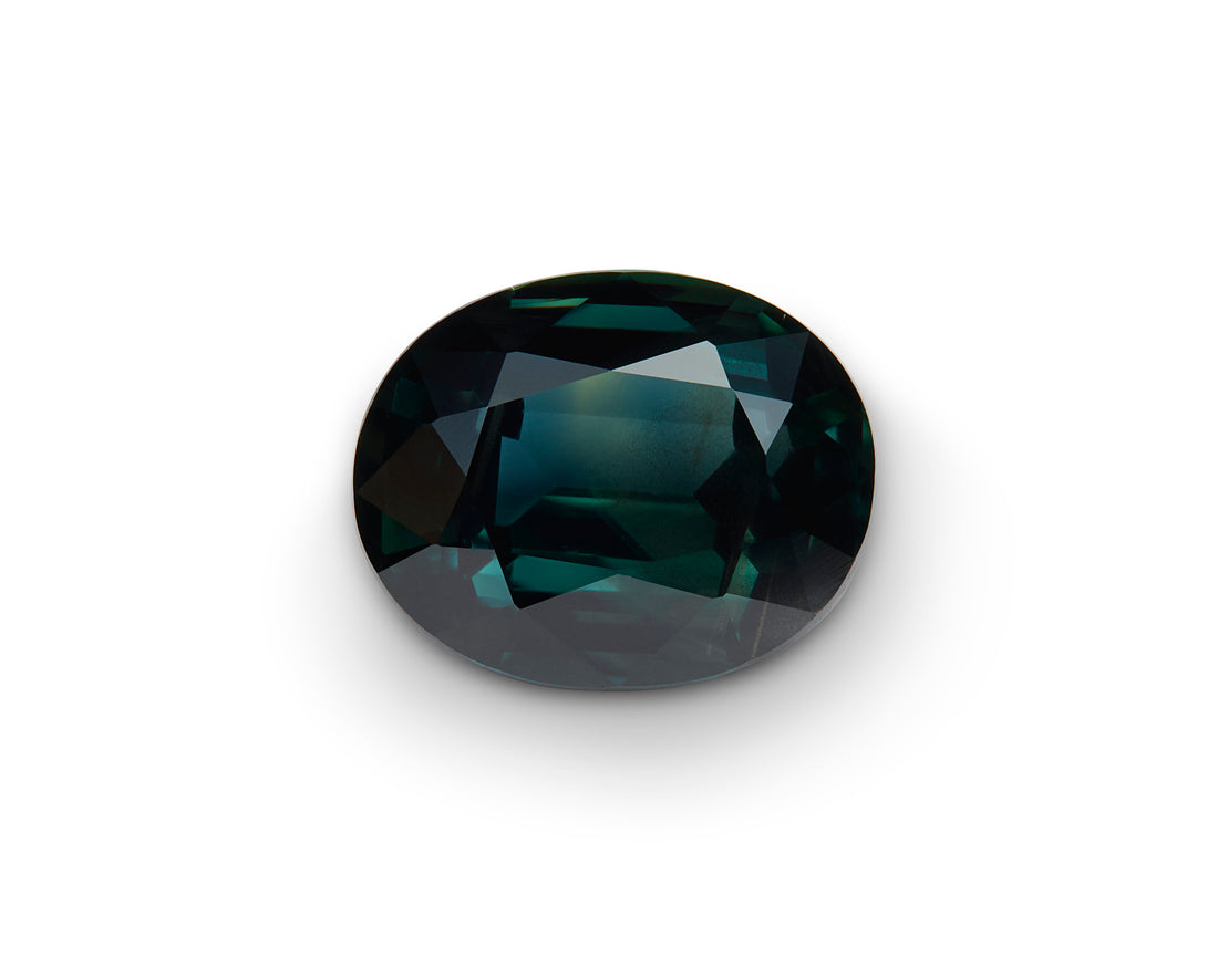2.04ct Greenish Blue Teal Sapphire Oval Cut