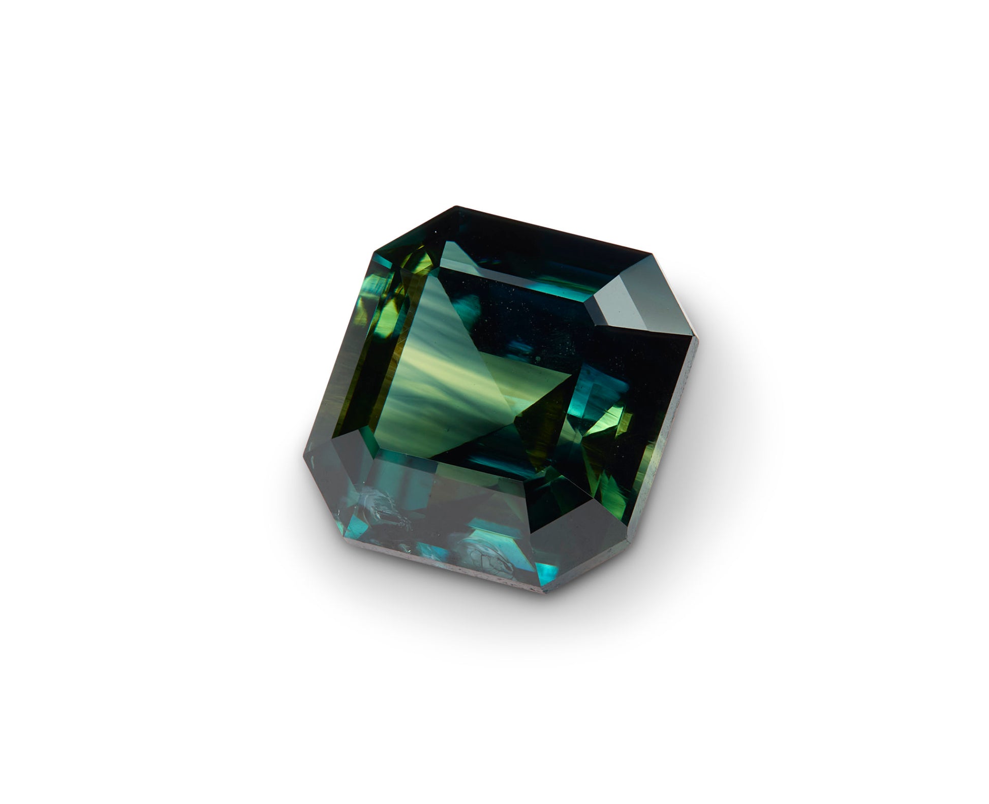 2.14ct Greenish Blue Sapphire Square Emerald Cut Australian Origin