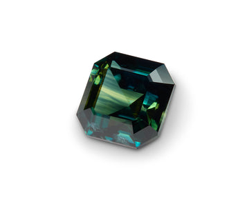 2.14ct Greenish Blue Sapphire Square Emerald Cut Australian Origin