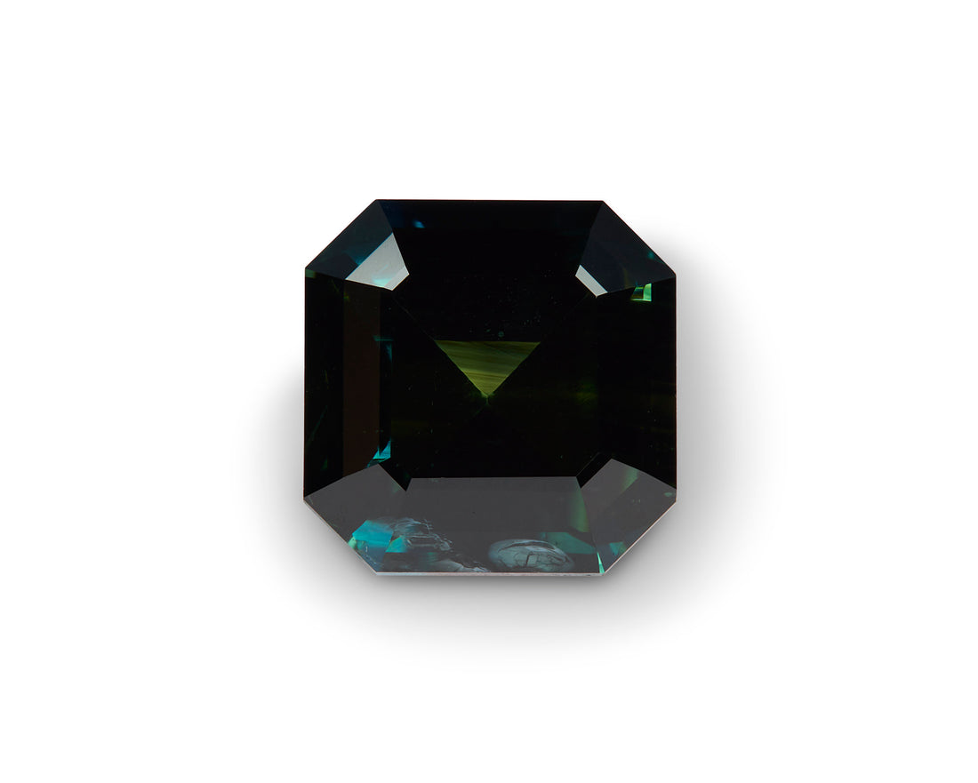 2.14ct Greenish Blue Sapphire Square Emerald Cut Australian Origin