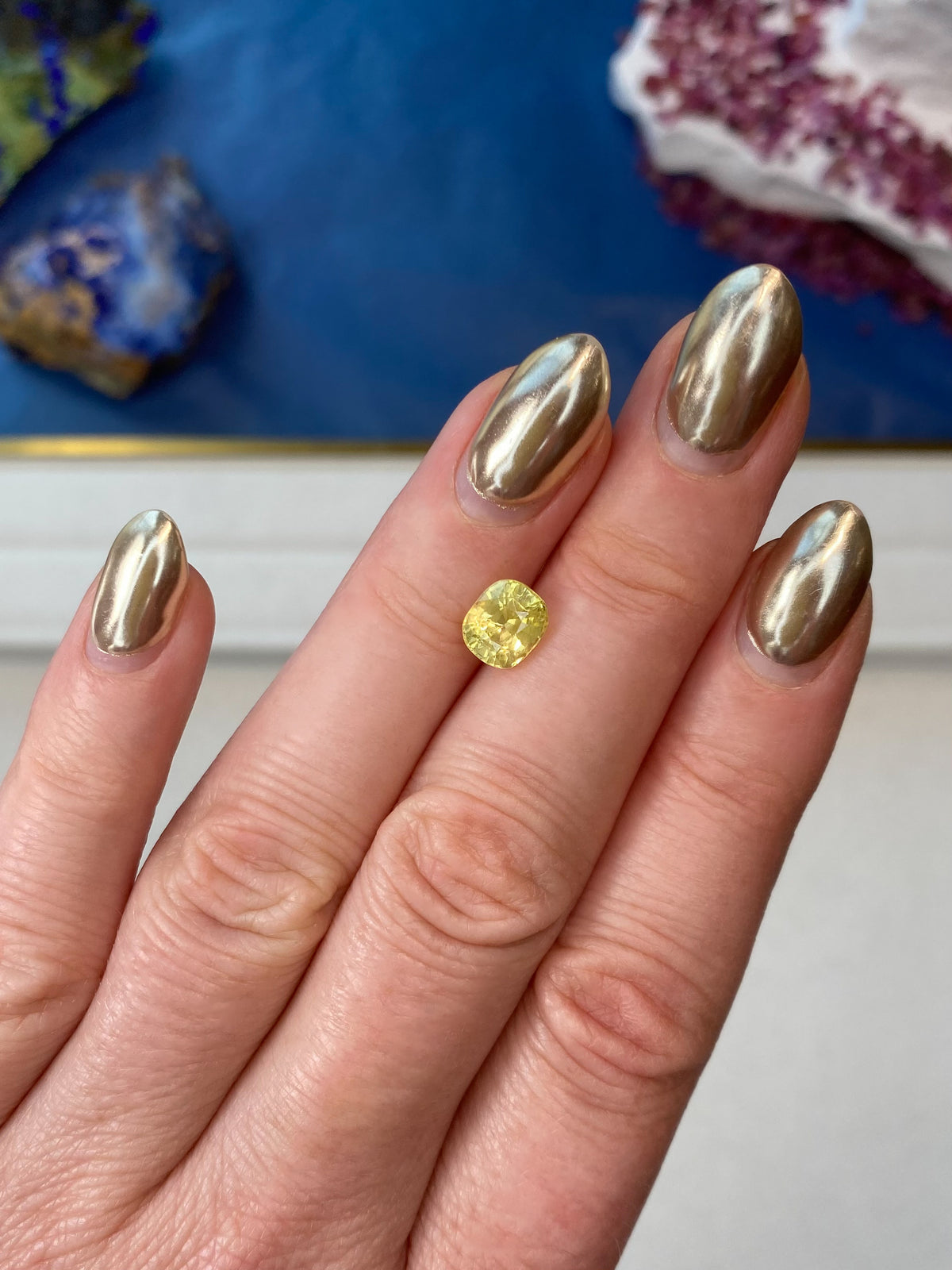 2.16ct Vivid Yellow Sapphire Cushion Cut