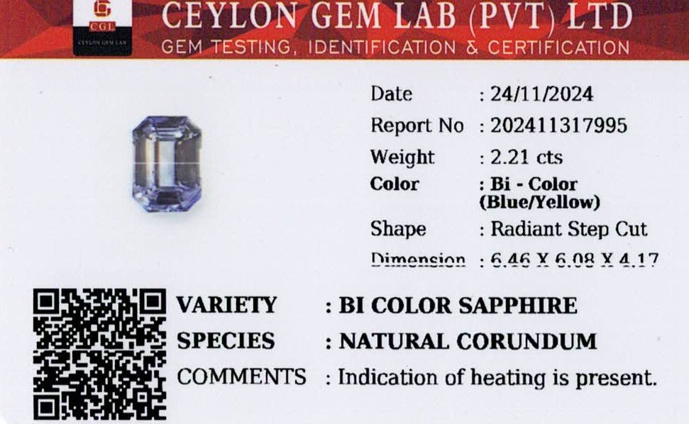 2.21ct Bi - Colour Sapphire - The Sapphire Merchant