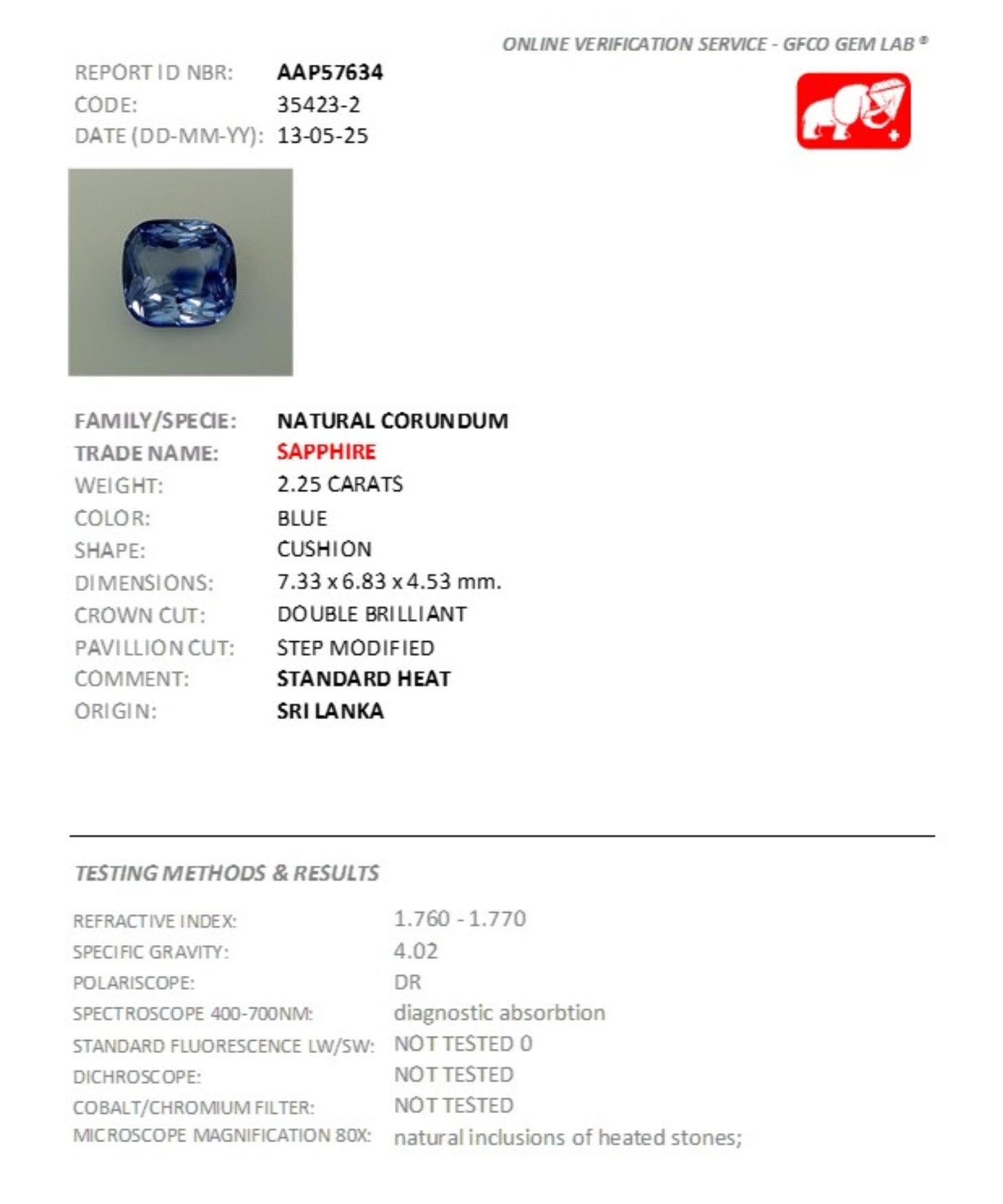 2.25ct Blue Sapphire - The Sapphire Merchant