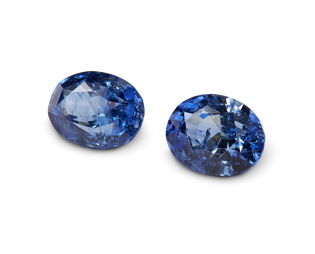 2.40ct Cornflower Blue Sapphire Pair - The Sapphire Merchant