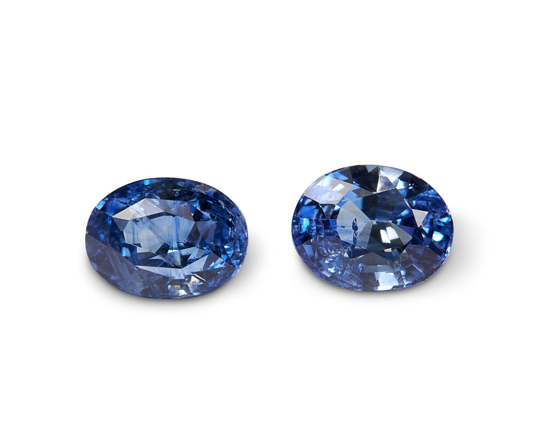 2.40ct Cornflower Blue Sapphire Pair - The Sapphire Merchant
