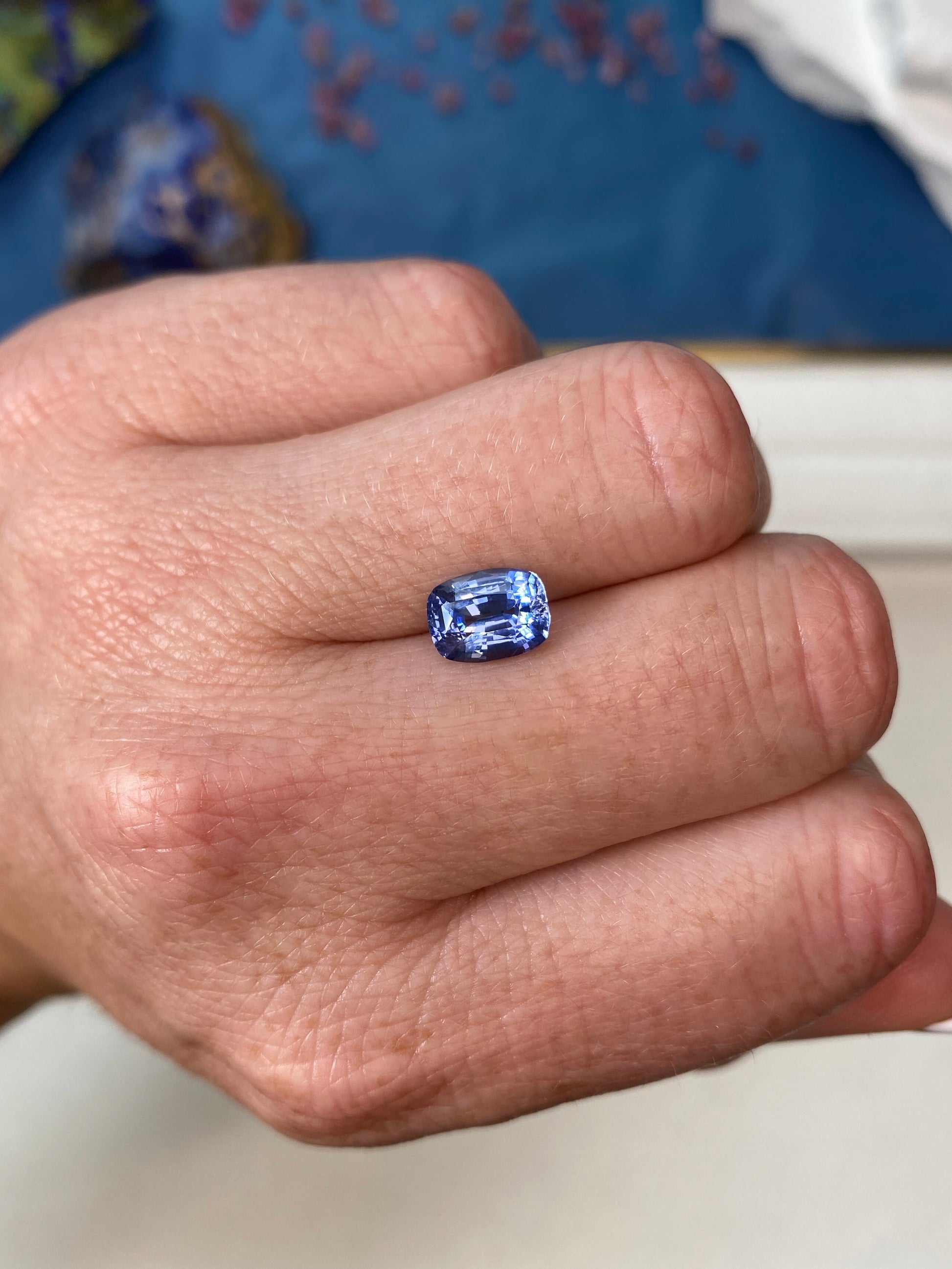 2.53ct Cornflower Blue Sapphire Cushion Cut