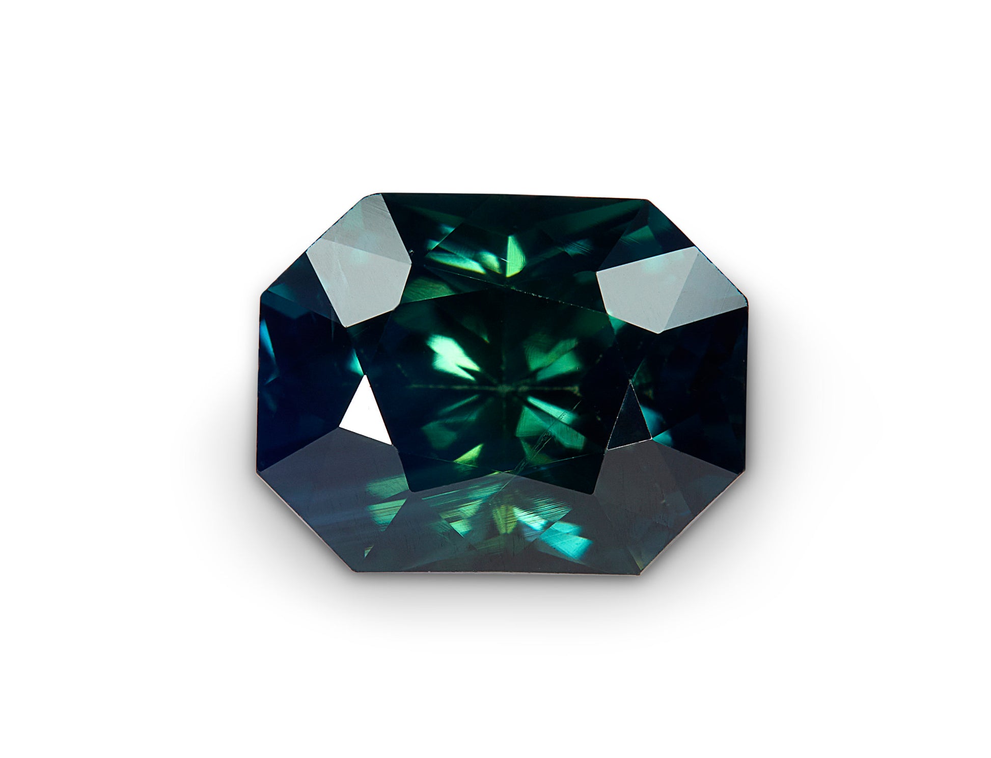 Faceted gemstone on a white background