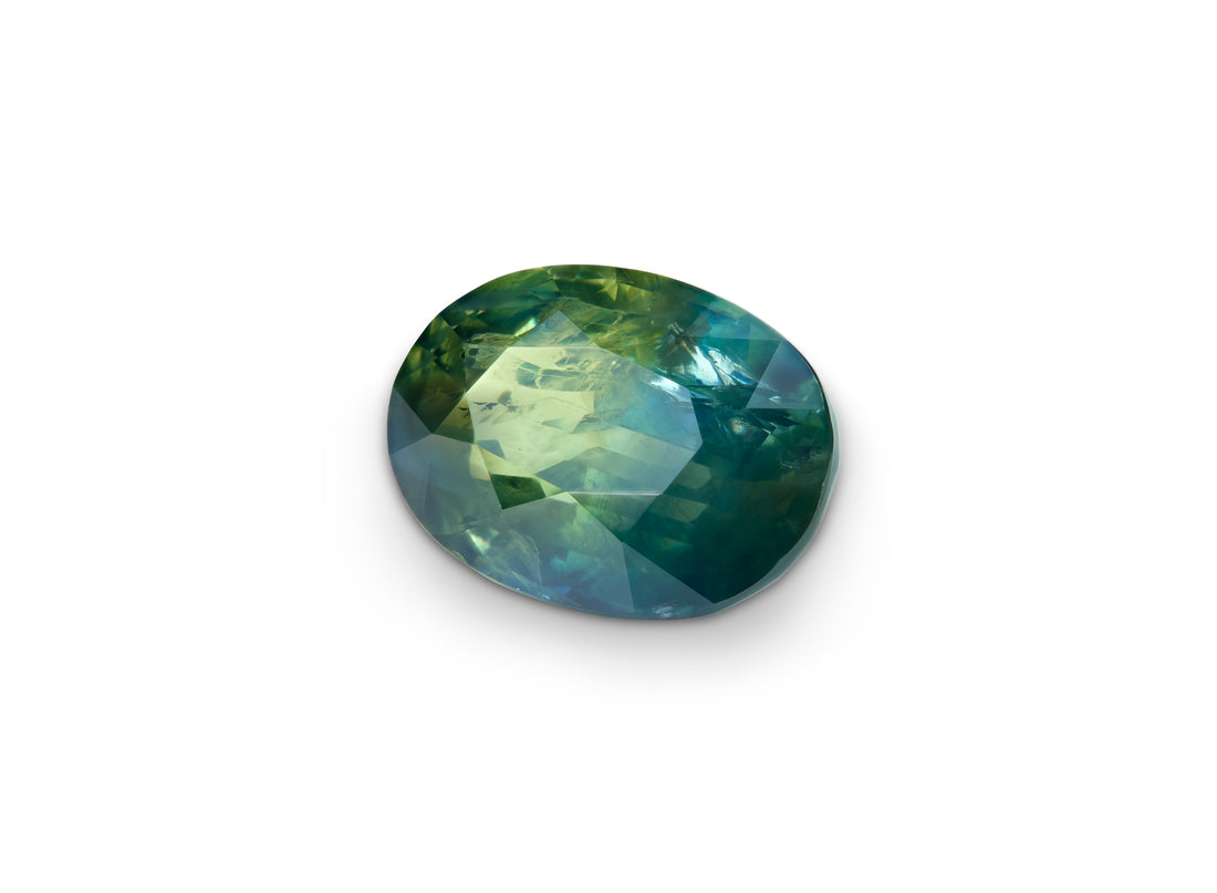 2.64ct Parti Australian Sapphire Oval Cut on a white background