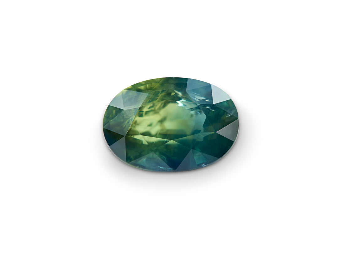 2.64ct Parti Australian Sapphire Oval Cut on a white background
