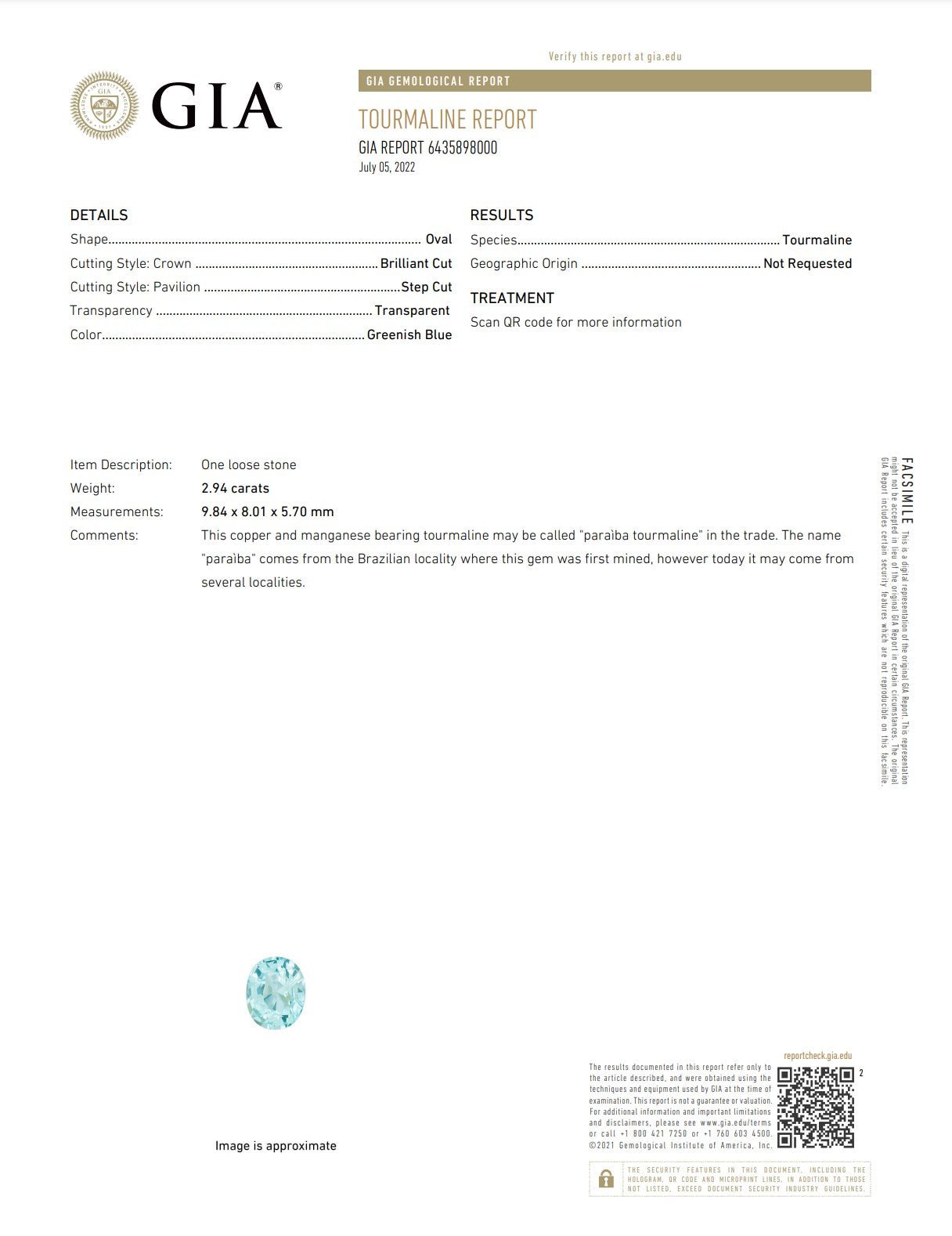 2.94ct Paraiba Tourmaline - The Sapphire Merchant