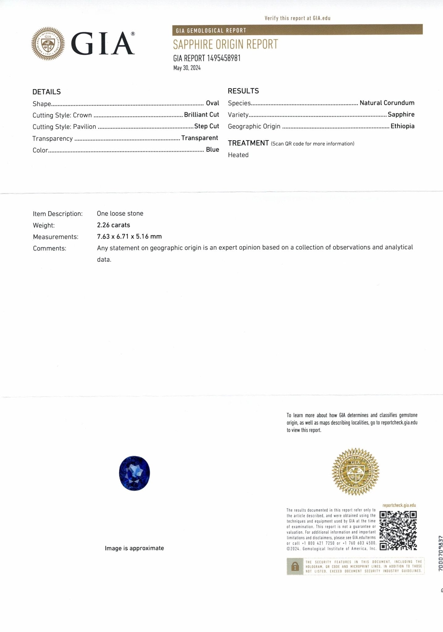 2.26ct Ethiopian Blue Sapphire - The Sapphire Merchant
