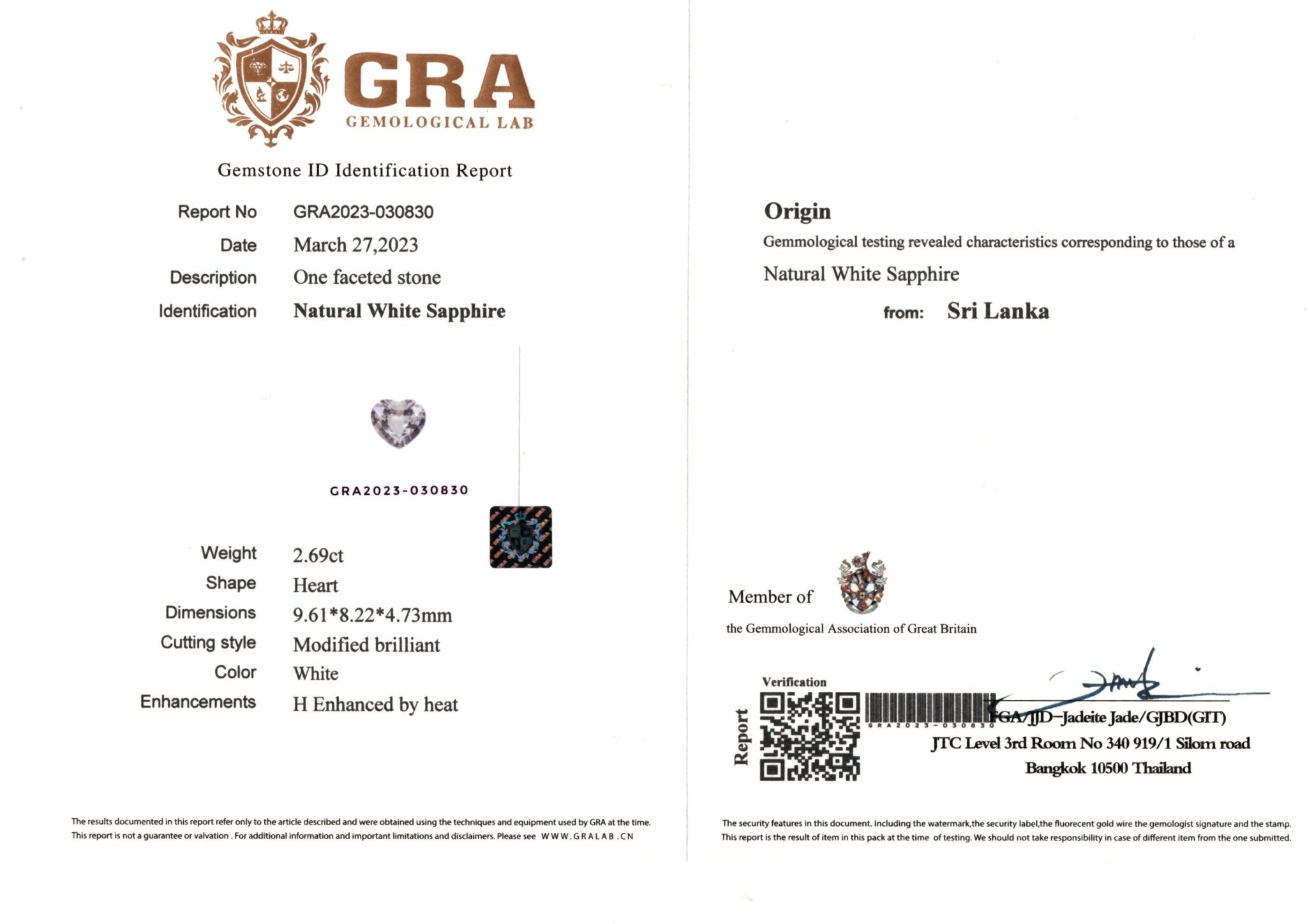 2.69ct White Sapphire - The Sapphire Merchant