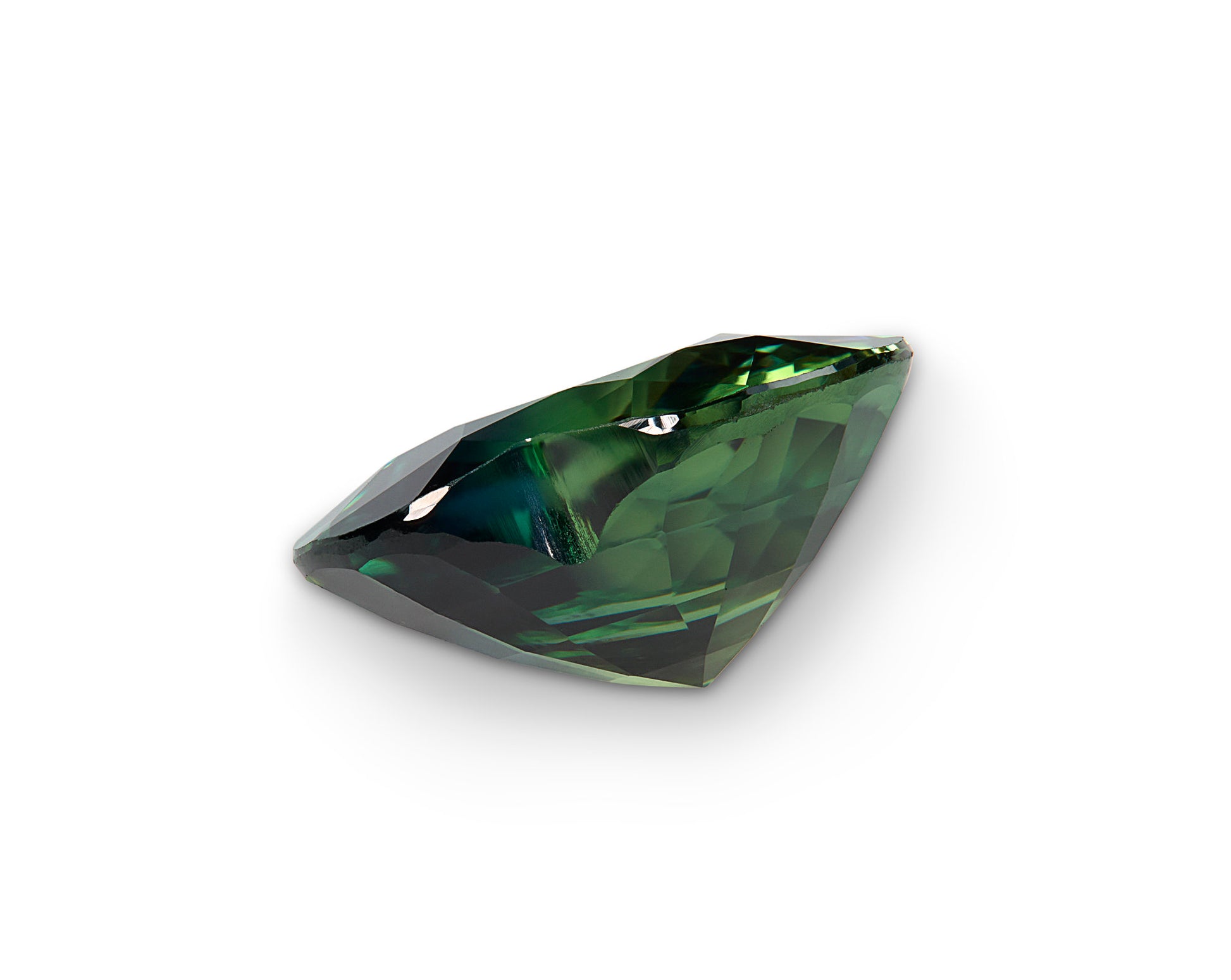 green sapphire heart from the back
