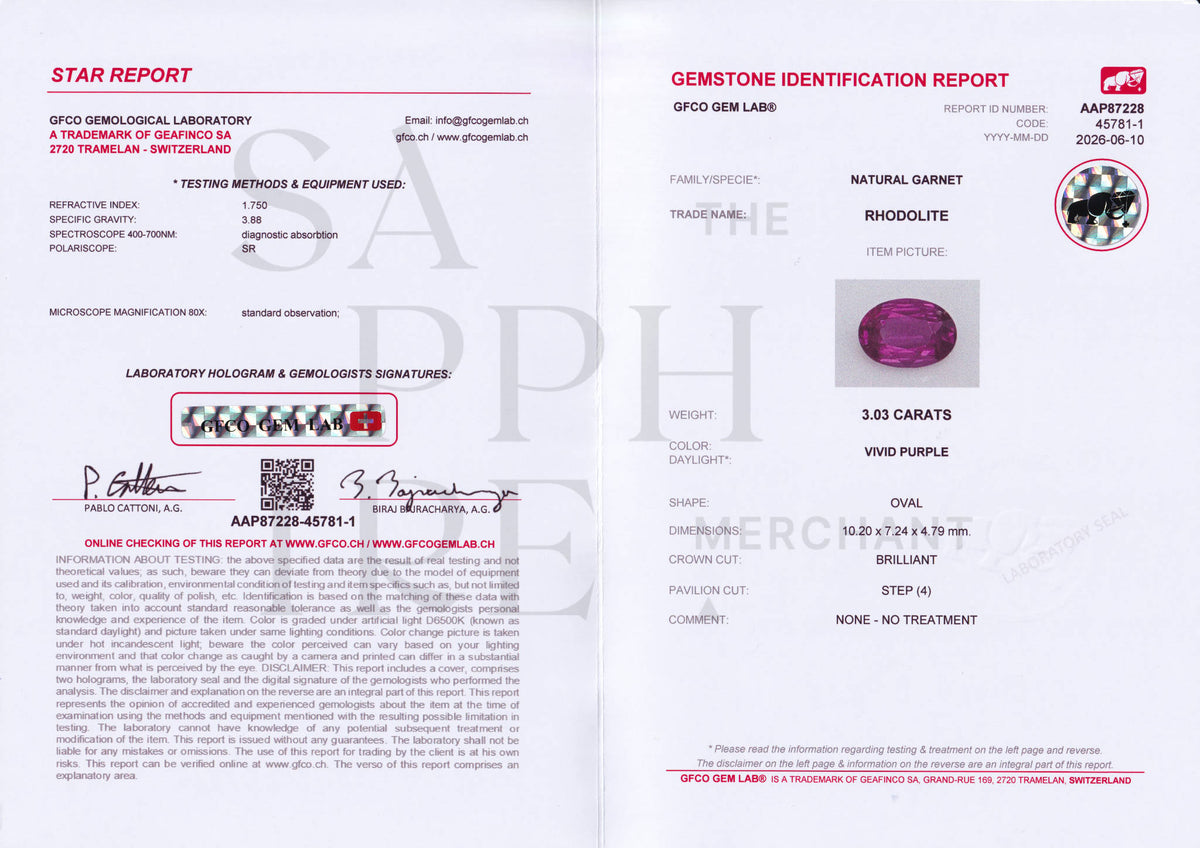 3.03ct Rhodolite Garnet