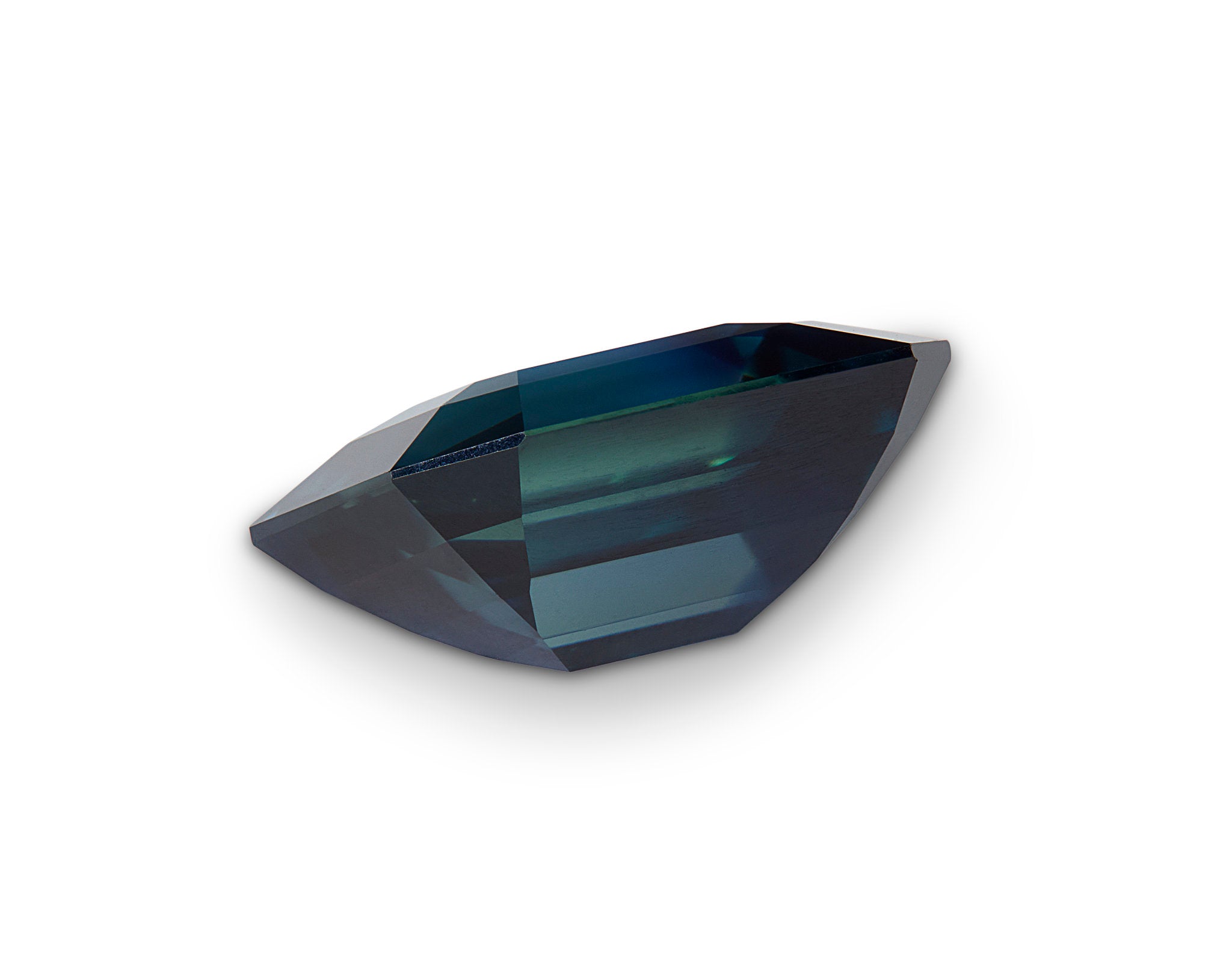 dark blue sapphire from behind