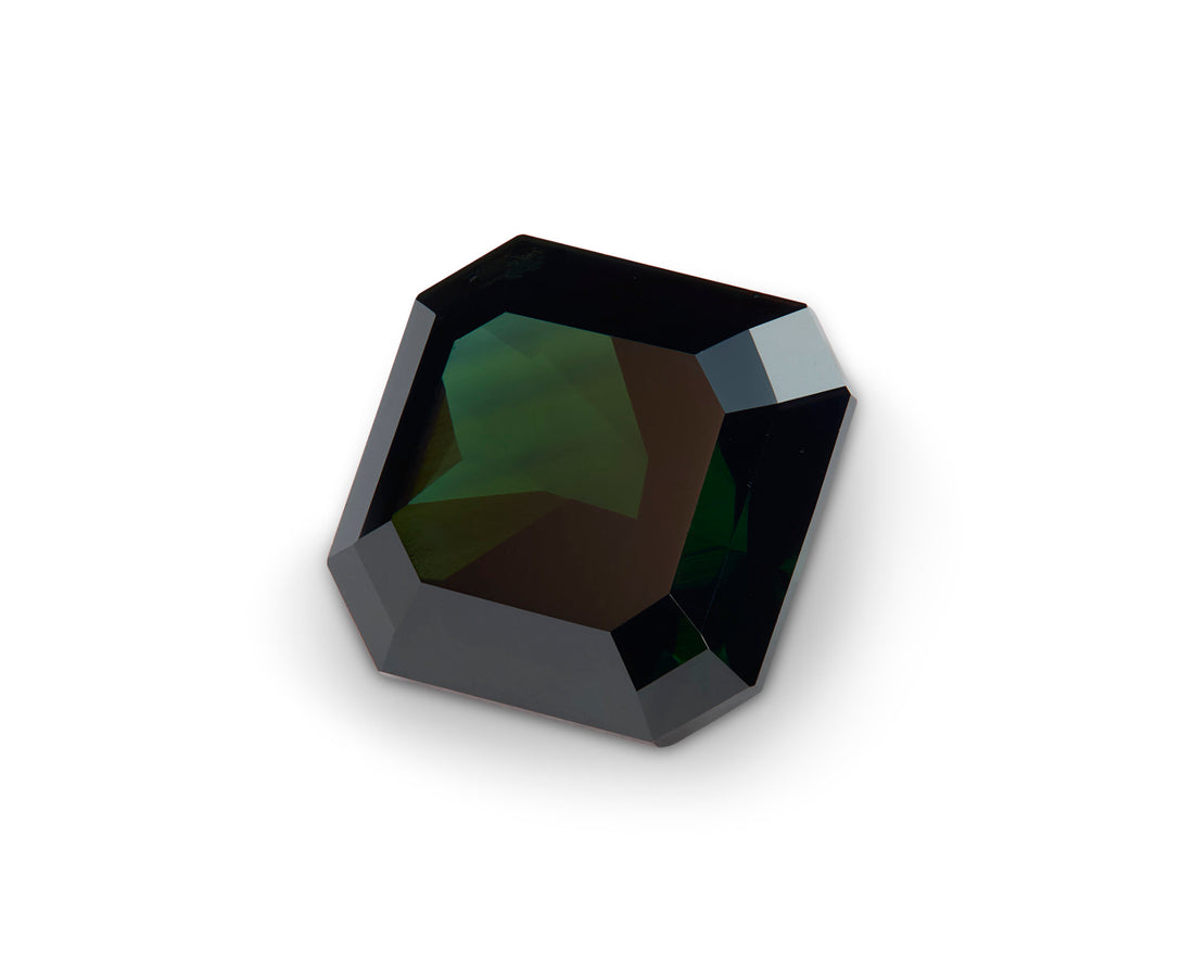 3.14ct Dark Green Sapphire Emerald Cut Australia Origin