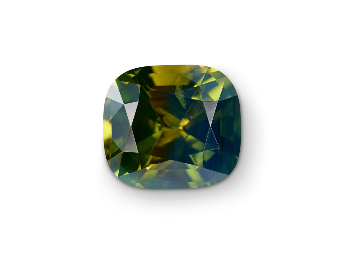 3.41ct Parti Sapphire Cushion Cut Australia Origin No Heat