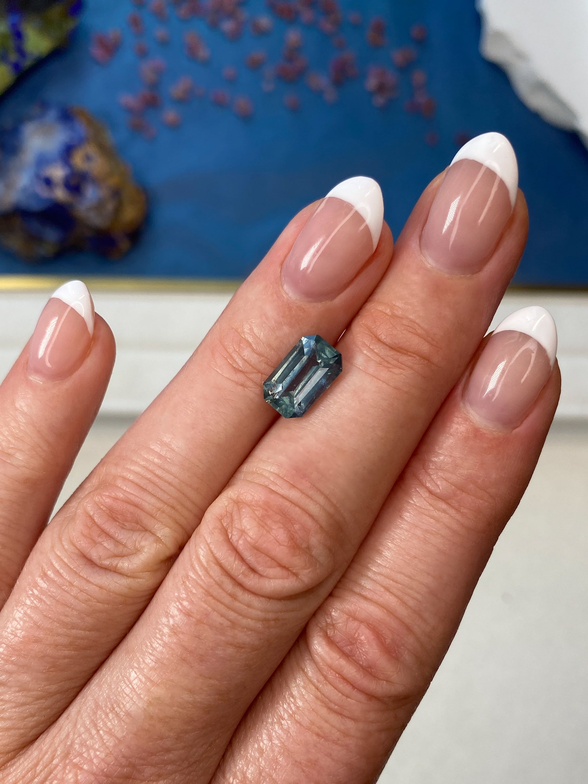 3.46ct Grey Sapphire Emerald Cut 1