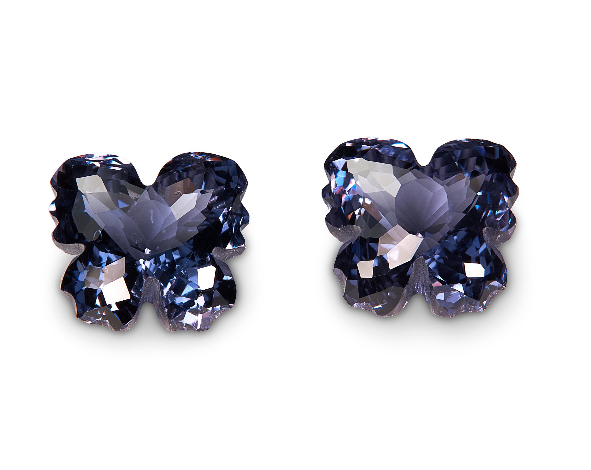 3.60ct Blue Butterfly Burmese Spinel Pair - The Sapphire Merchant