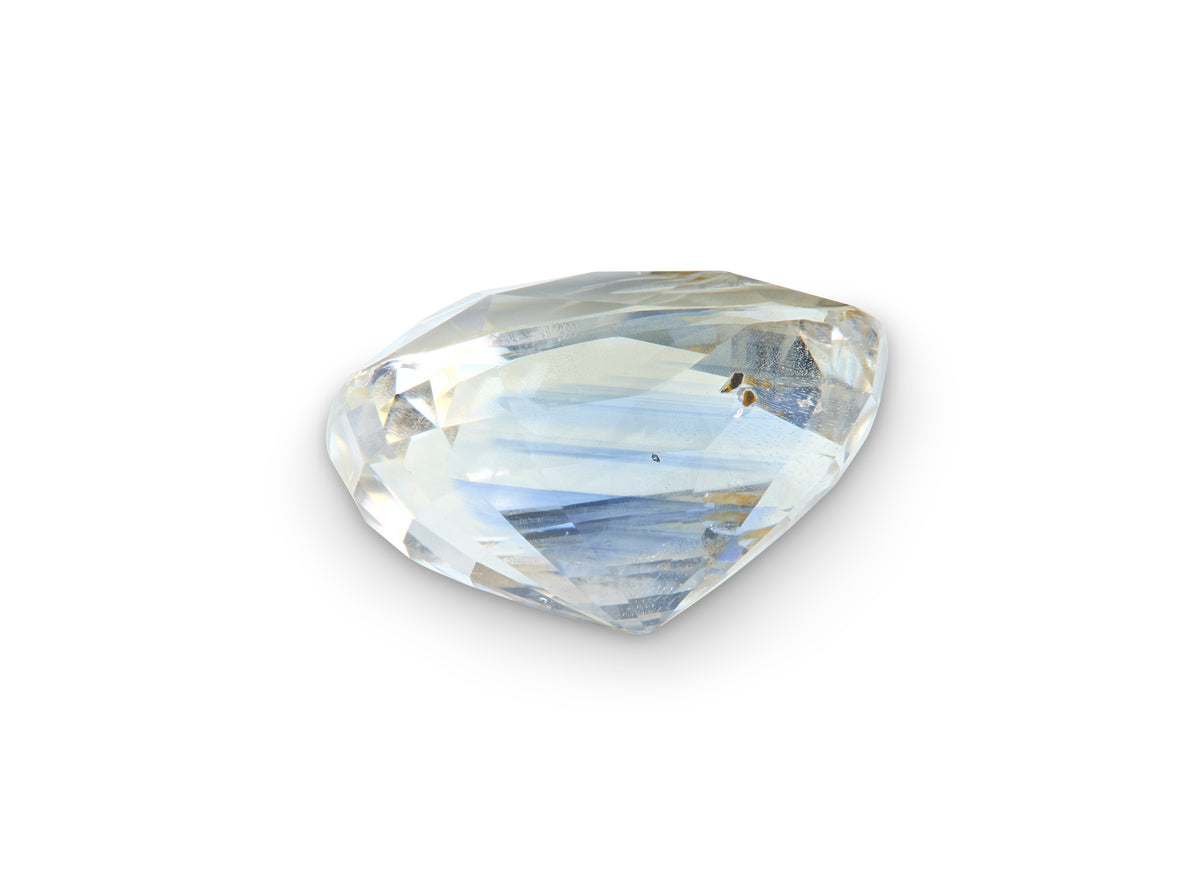 3.64ct Bi-Color Blue & Yellow Ceylon Sapphire on white background to show clarity