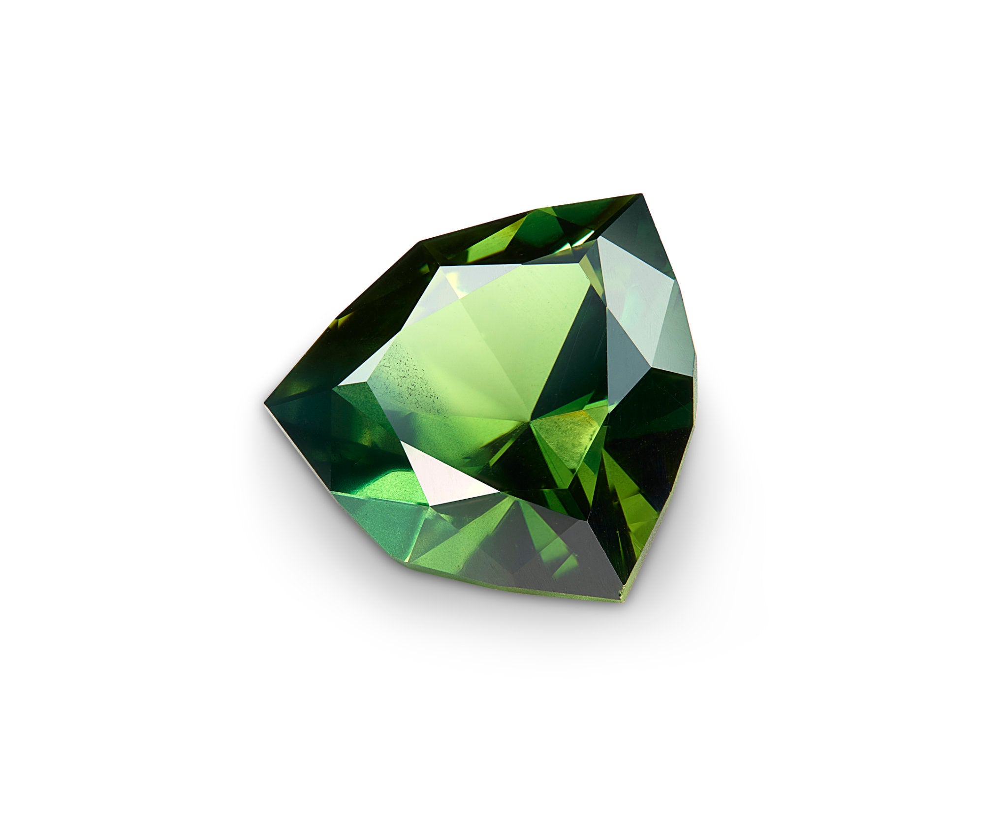 3.71ct Green Sapphire Fancy Trillion Cut Australia Origin