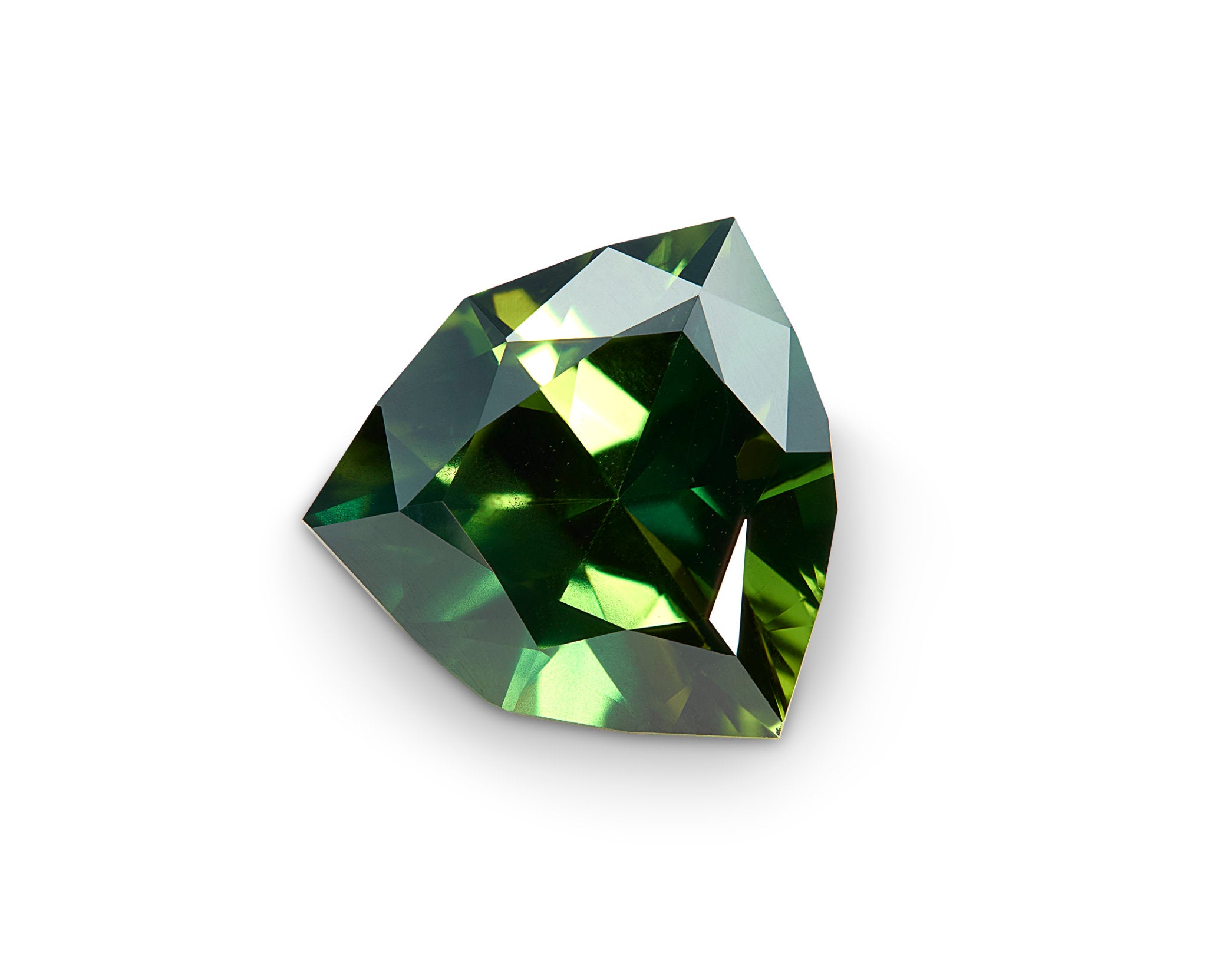 3.71ct Green Sapphire Fancy Trillion Cut Australia Origin