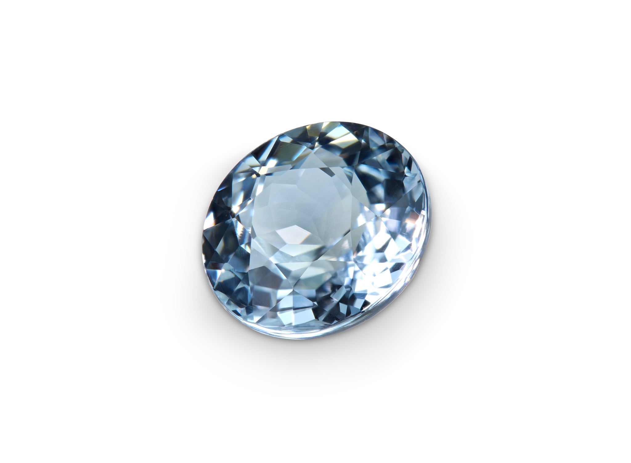 3.72ct Round Ceylon Icy Blue Sapphire on white background