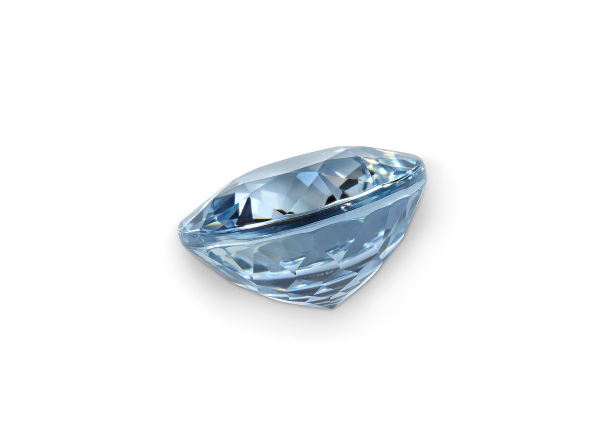 3.72ct Round Ceylon Icy Blue Sapphire on white background