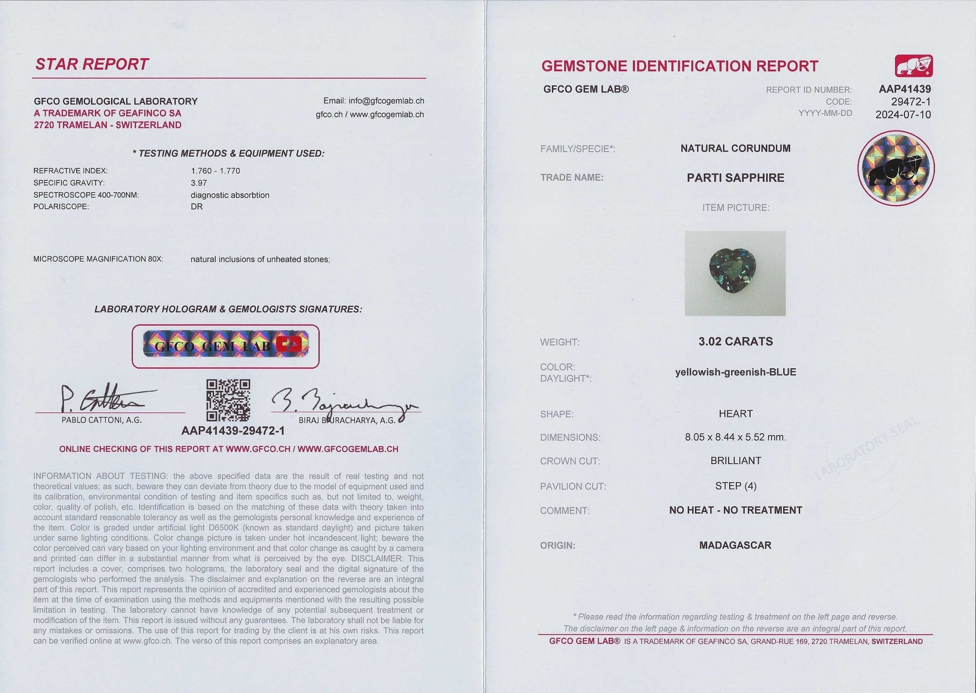3.02ct Parti Sapphire - The Sapphire Merchant