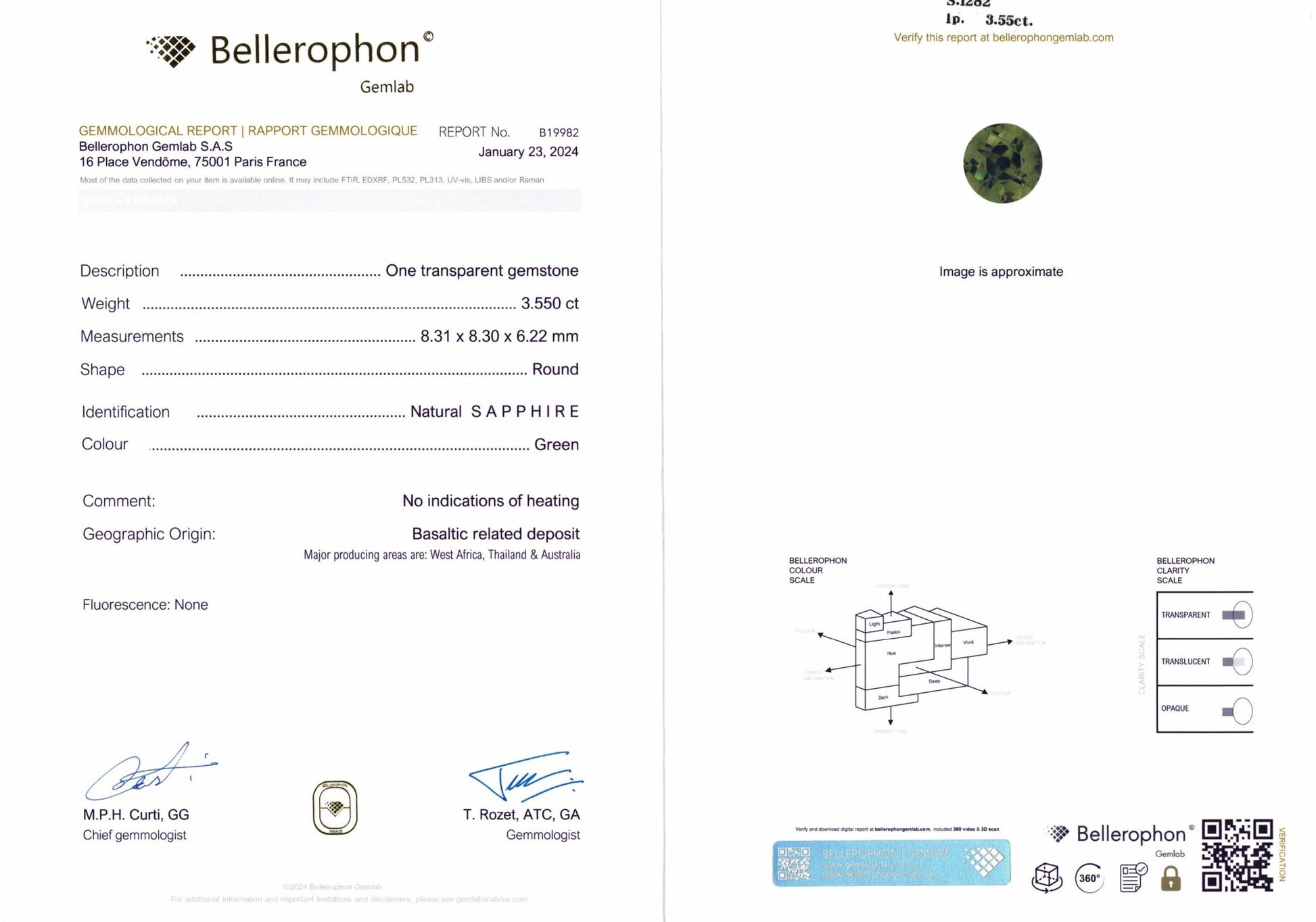 3.55ct Green Sapphire - The Sapphire Merchant