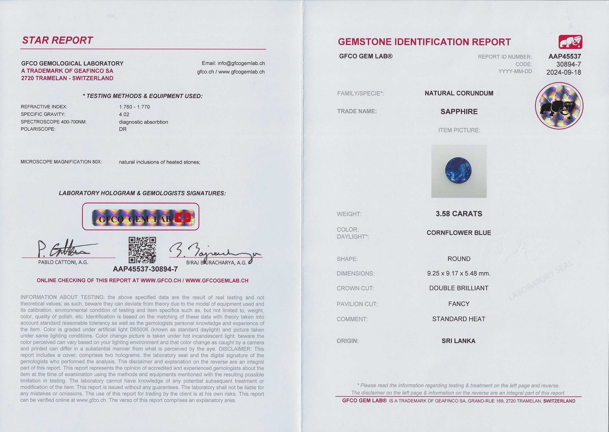 3.58ct Cornflower Blue Sapphire - The Sapphire Merchant
