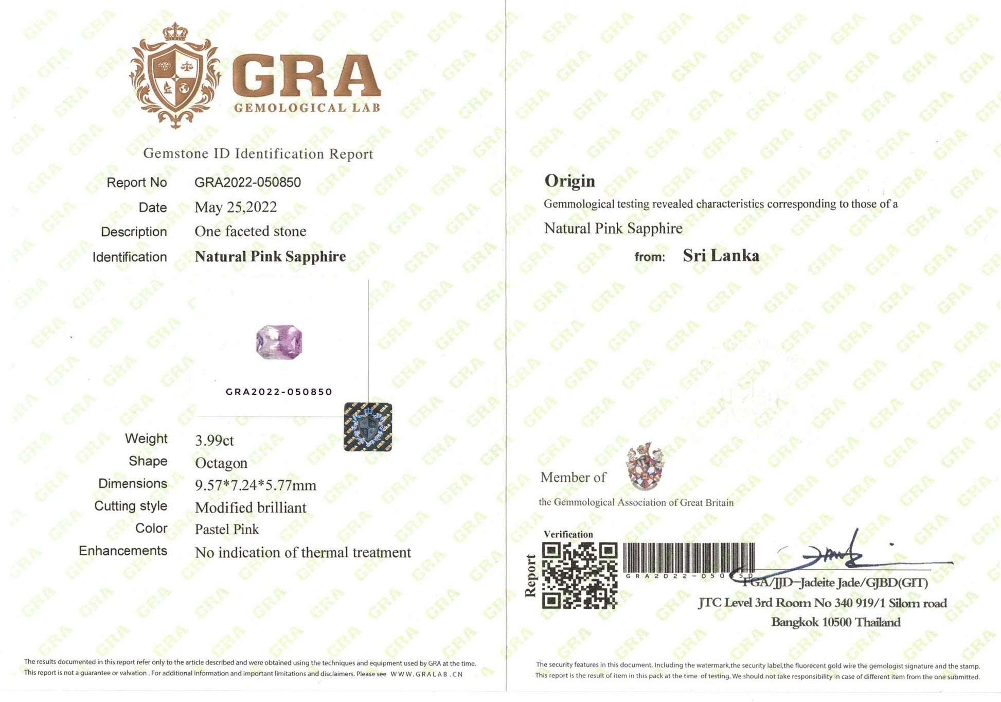 3.99ct Pastel Pink Sapphire - The Sapphire Merchant