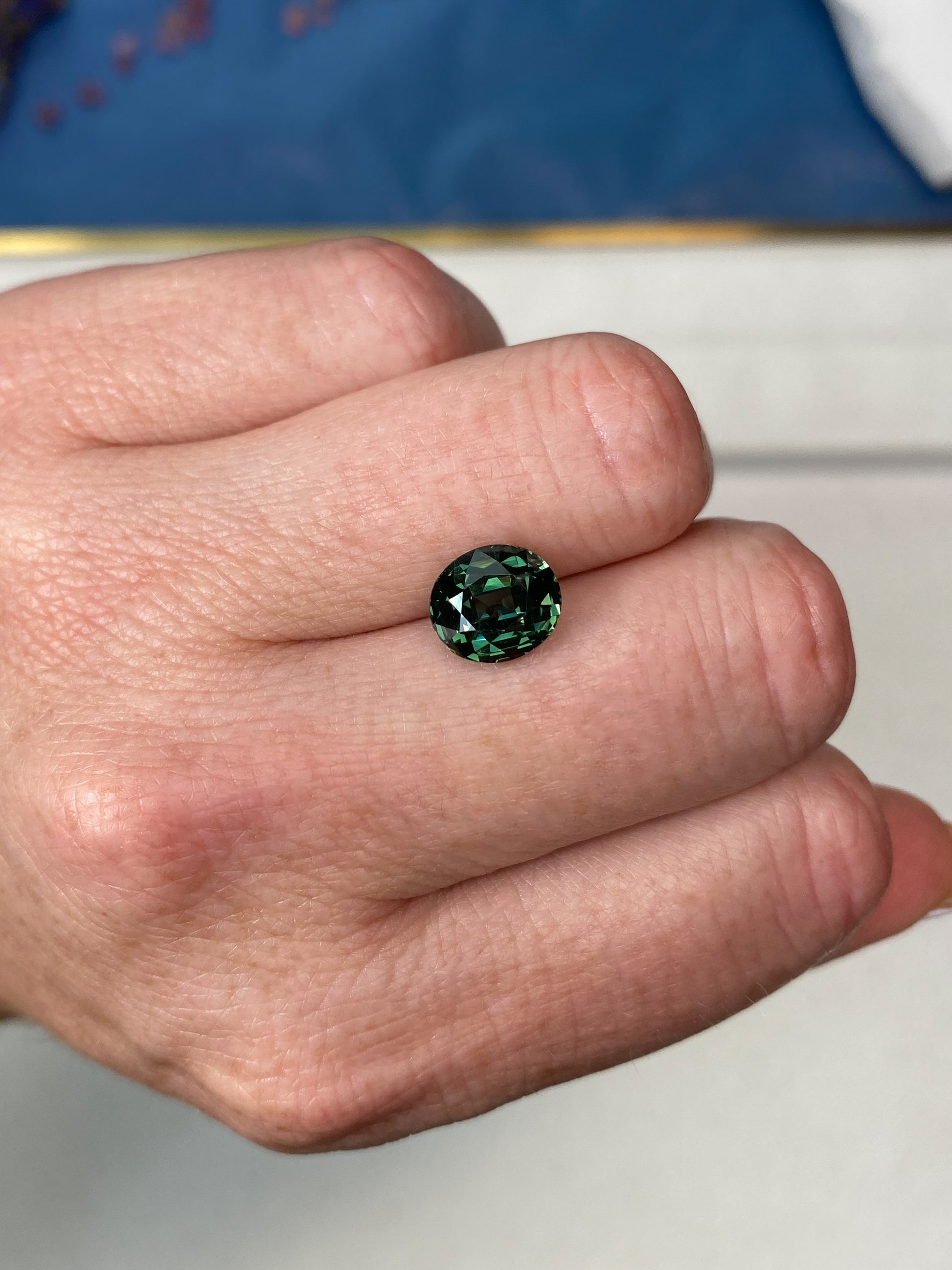 4.04ct Green Sapphire Oval Cut Unheated