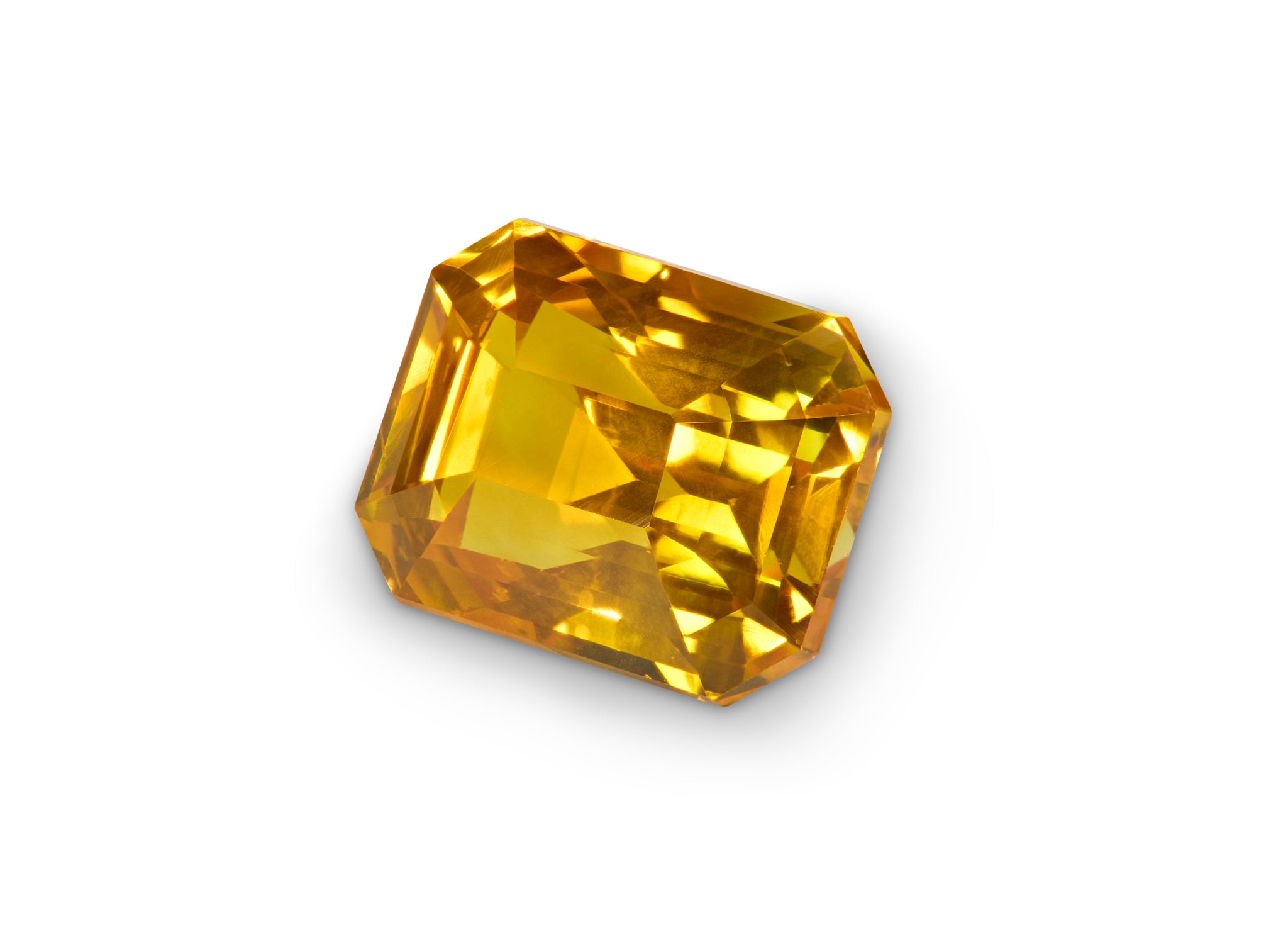4.04ct Orange Sapphire Emerald Cut Ceylon Origin Unheated